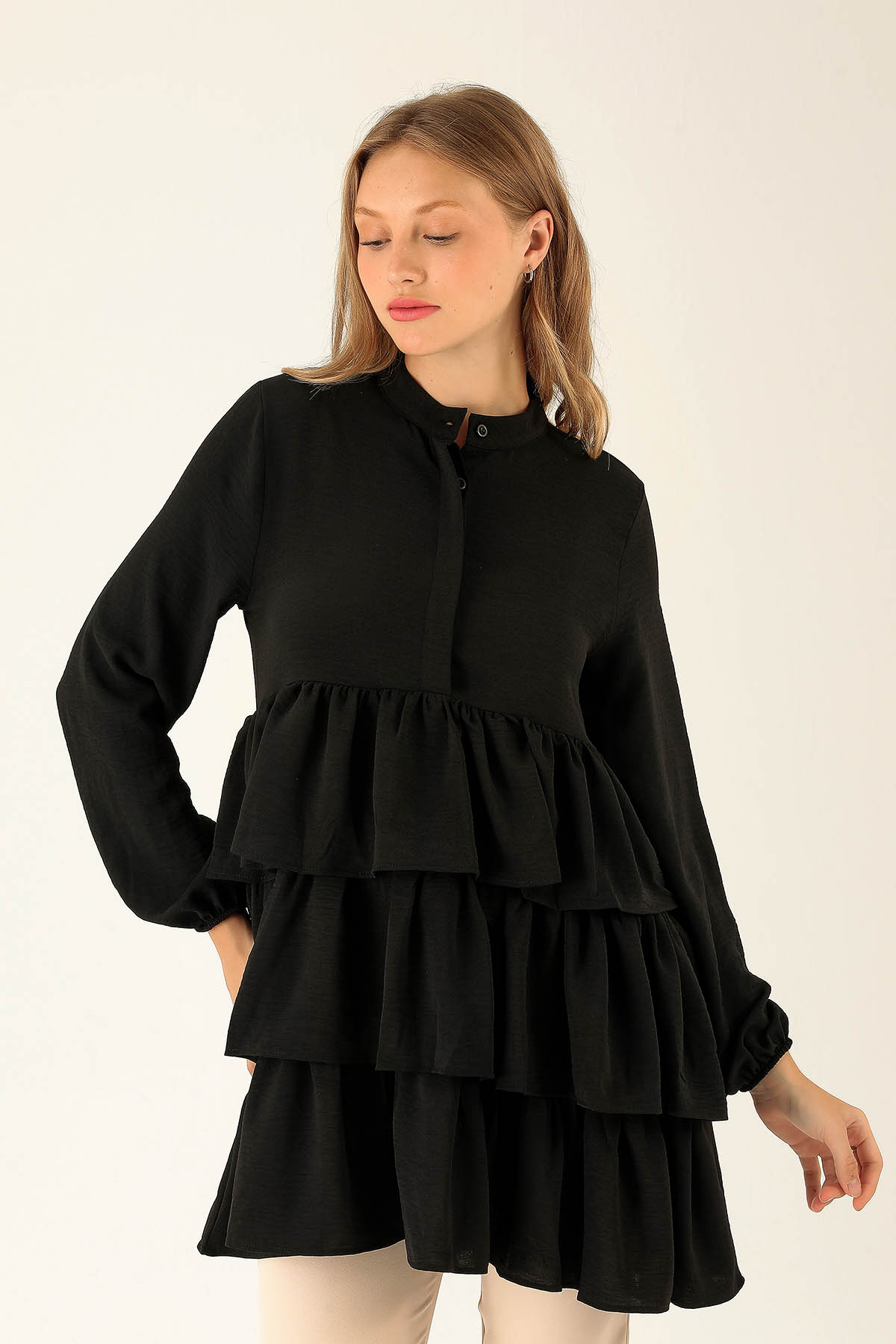 Kat Kat Detaylı Tunik - 6470A Siyah - 2