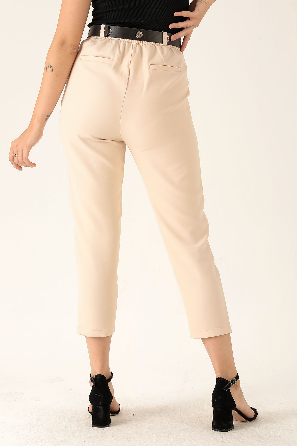 Kemer Detaylı Bayan Pantolon - 6262A Taş - 5