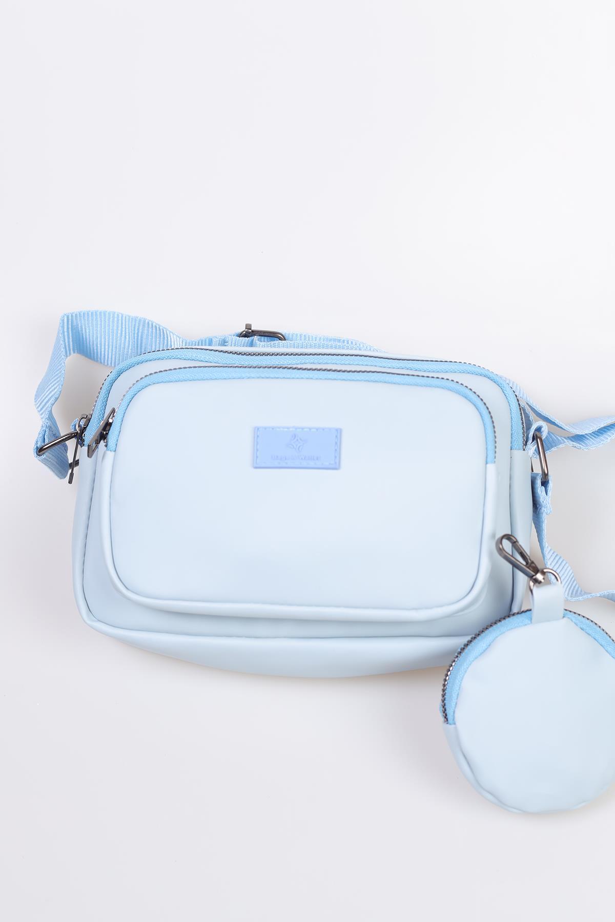 Kırınkıl Kumaş Bayan Cüzdanlı Çanta - 3064 Mavi - 1