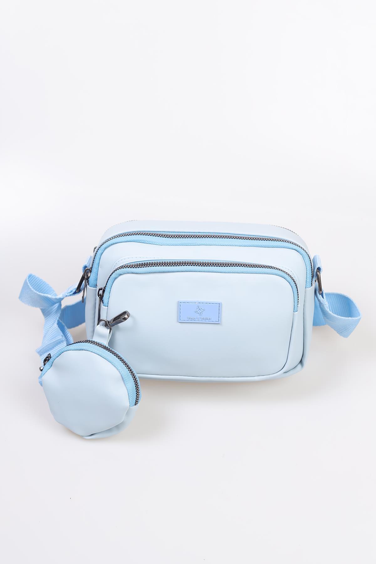 Kırınkıl Kumaş Bayan Cüzdanlı Çanta - 3064 Mavi - 2