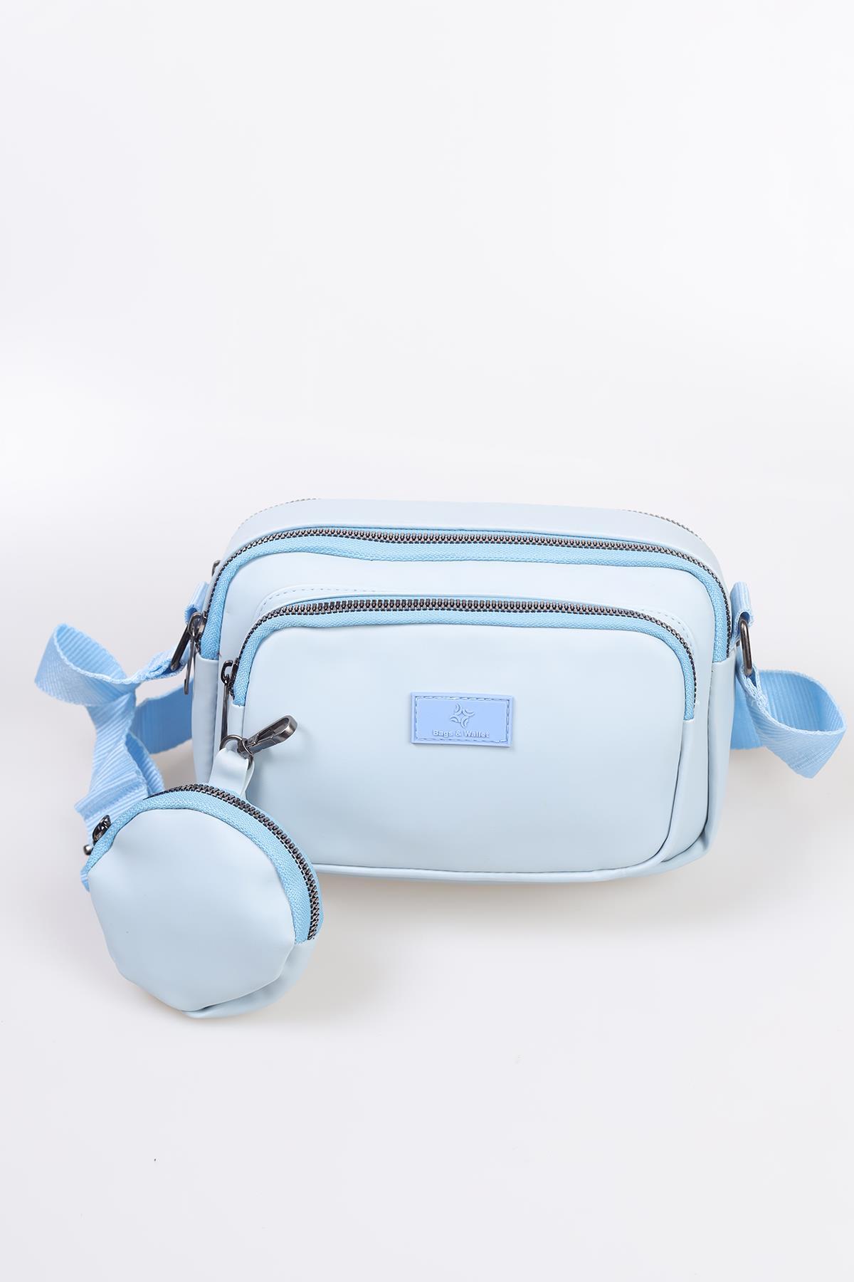 Kırınkıl Kumaş Bayan Cüzdanlı Çanta - 3064 Mavi - 3