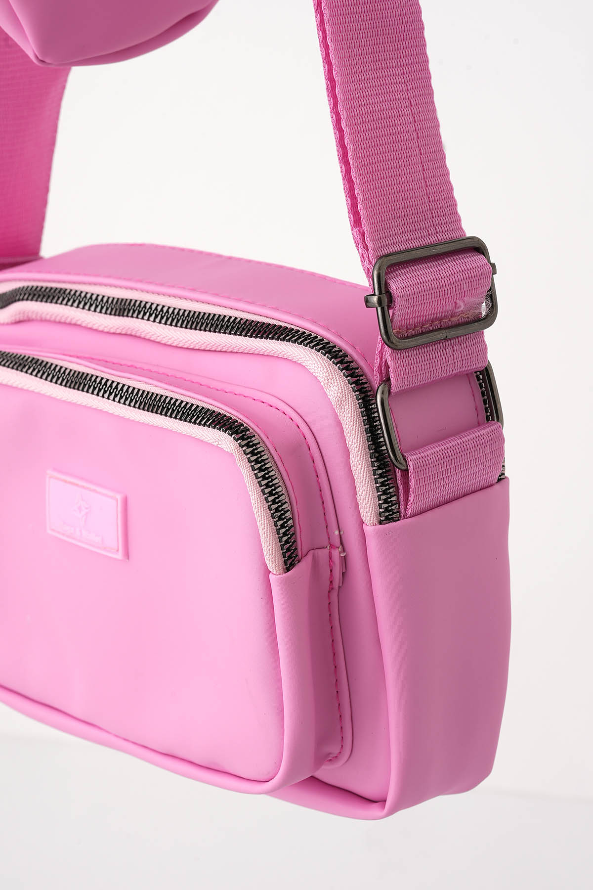 Kırınkıl Kumaş Bayan Cüzdanlı Çanta - 3064 Pembe - 4