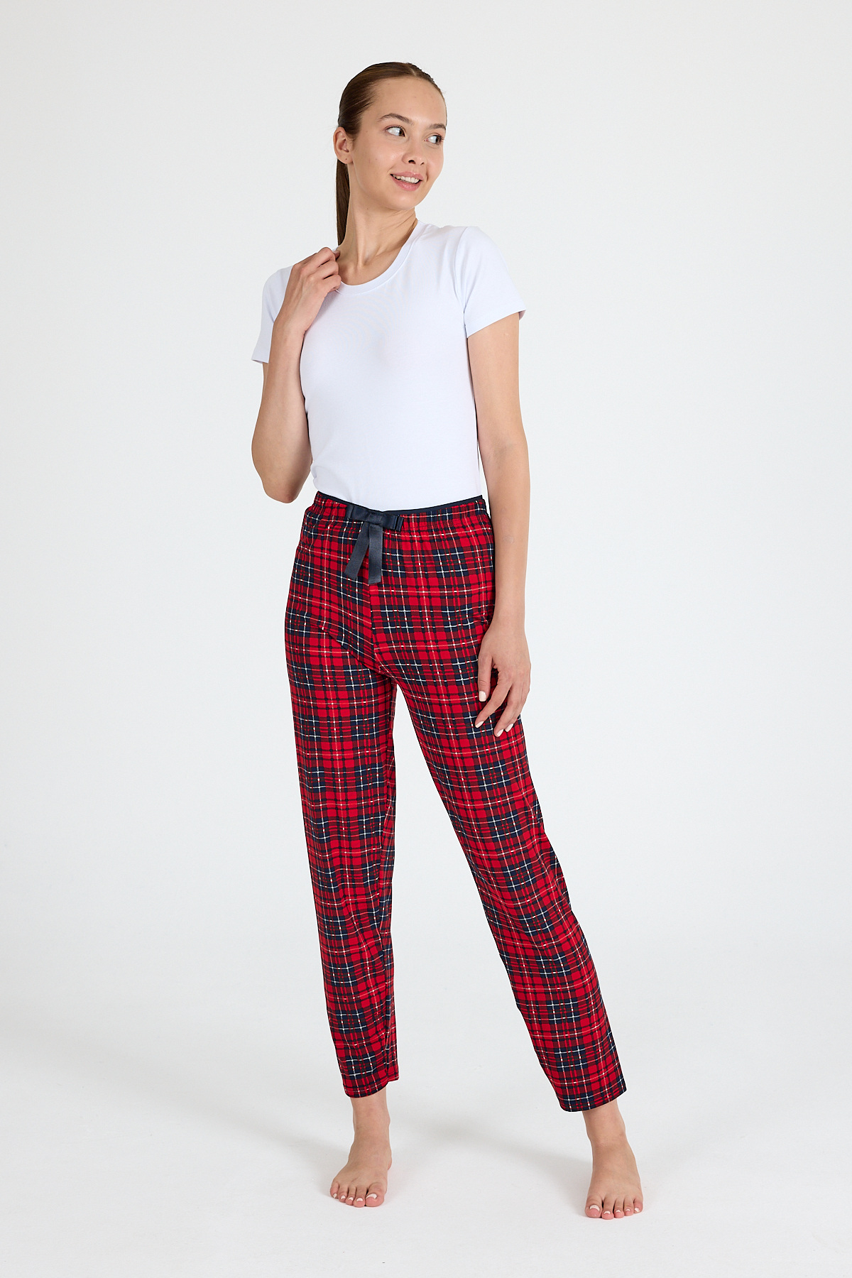 Kırmızı Dama Desenli Pijama Altı 4522 - 2