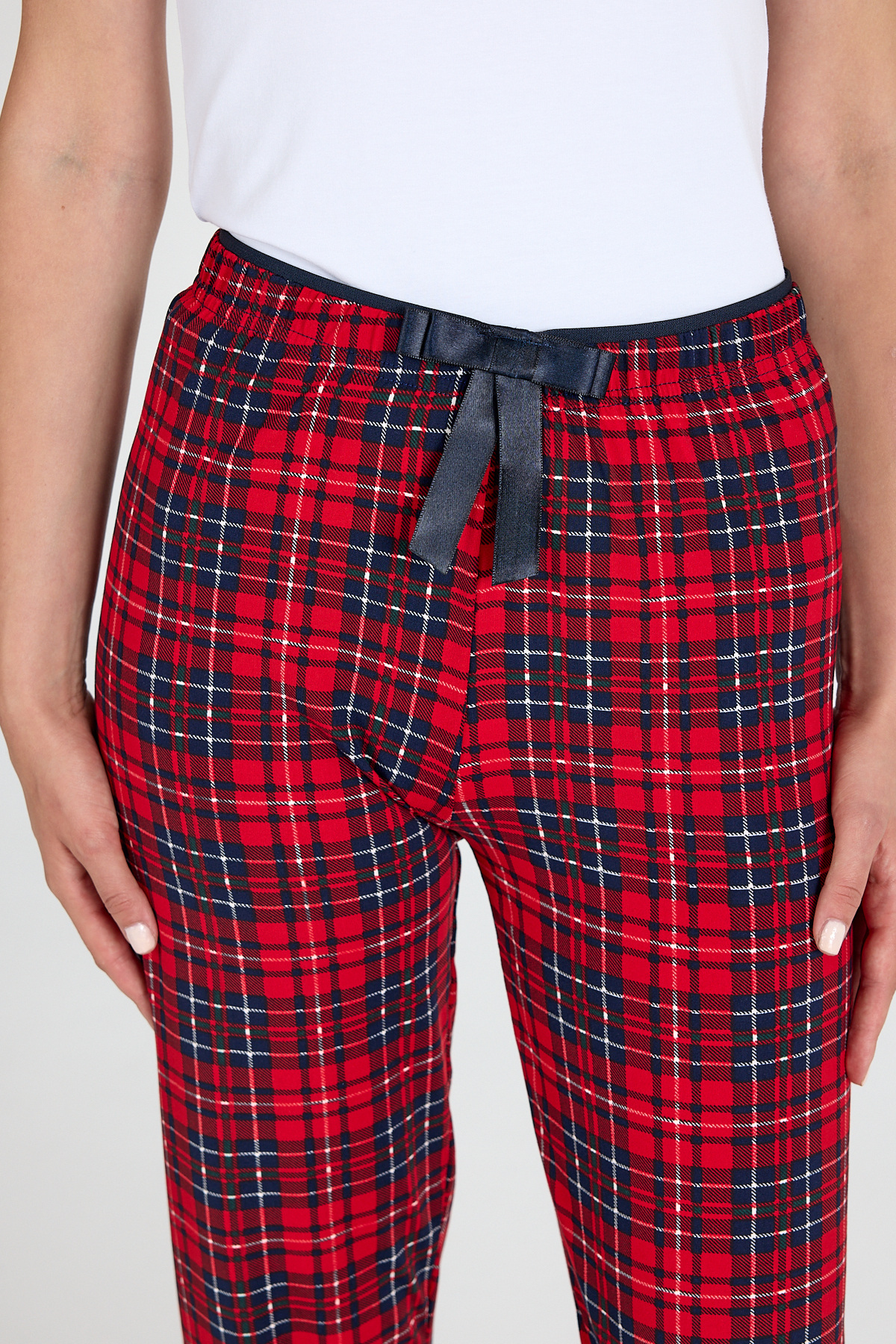 Kırmızı Dama Desenli Pijama Altı 4522 - 4