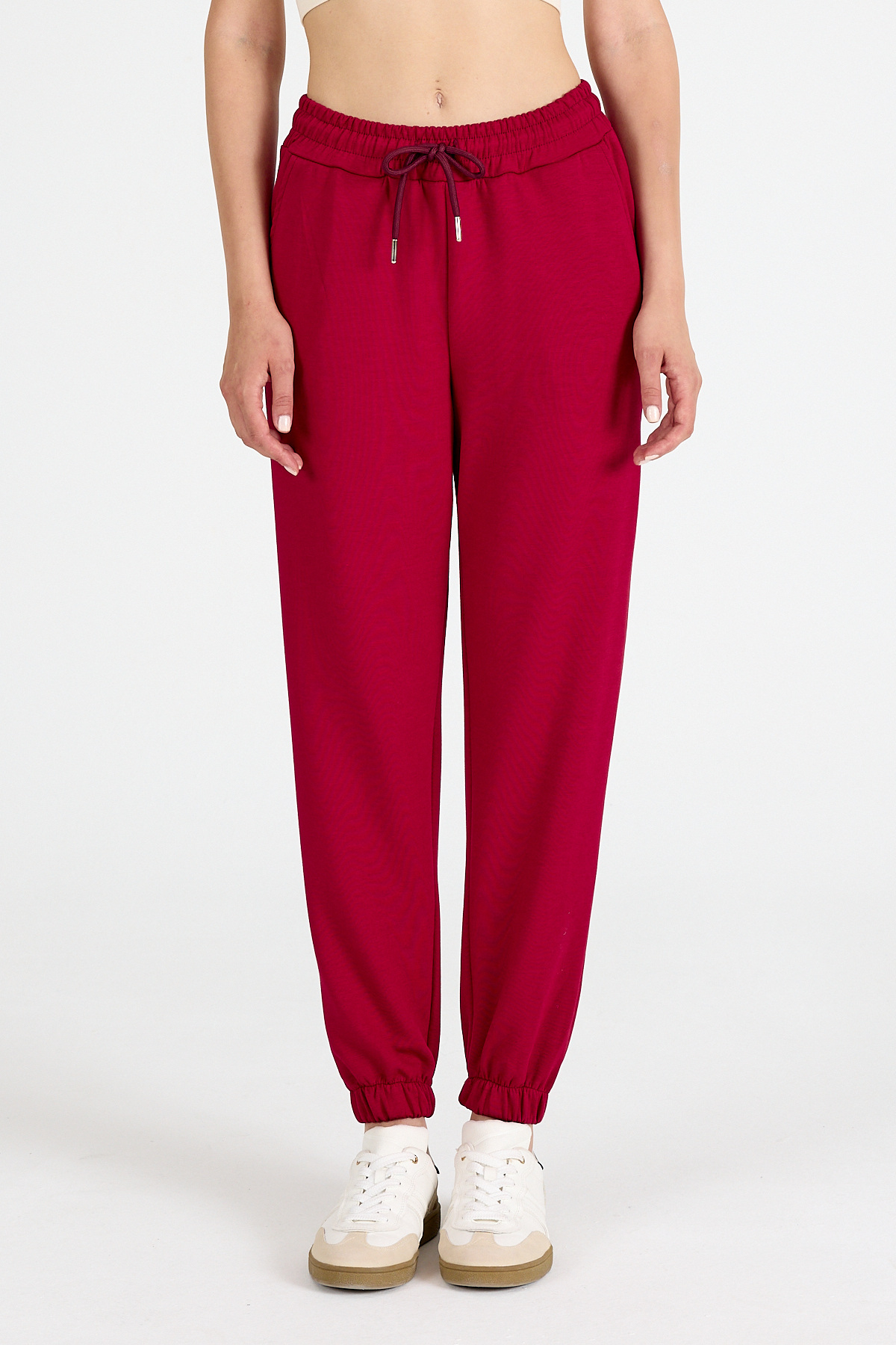 Kırmızı Yumuşak Dokulu Esnek Premium Kumaş Rahat Kalıp Eşofman Altı 8242 - 3