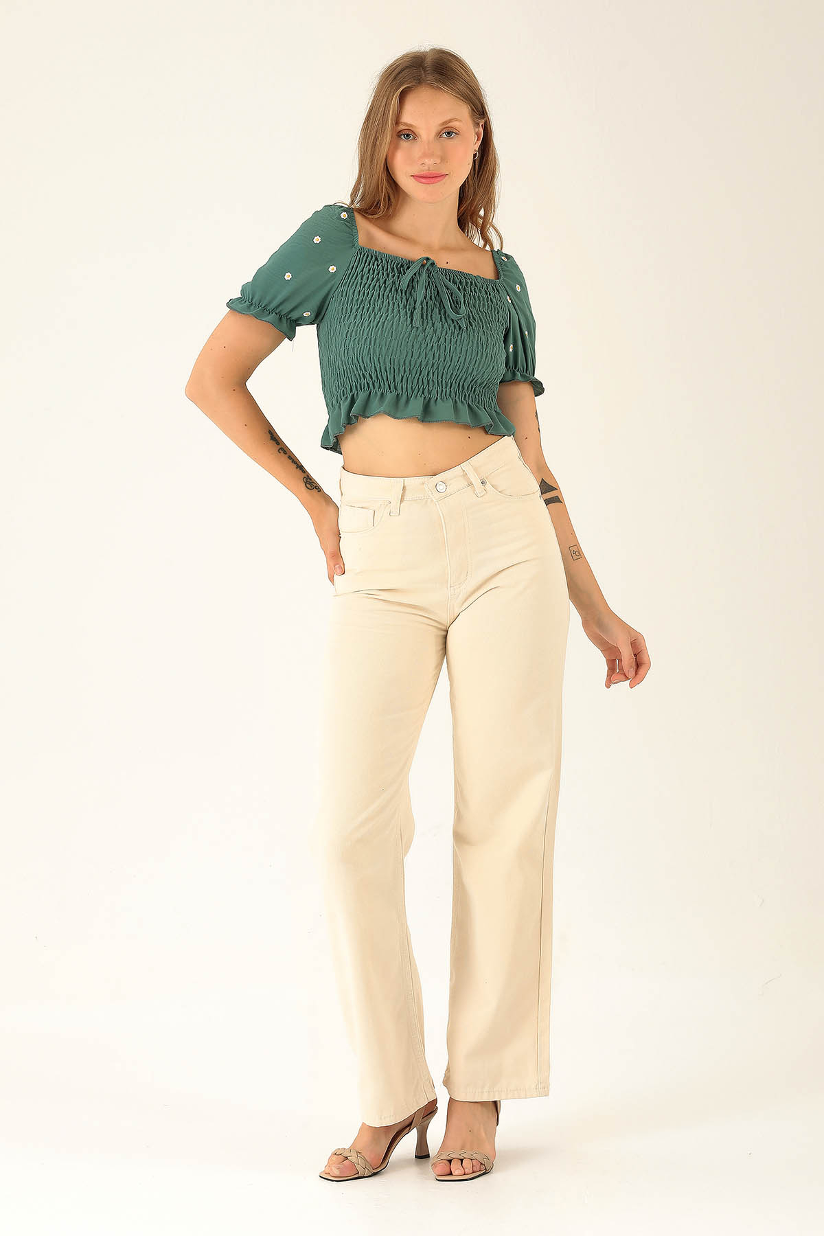 Kol Çiçek Detay Bluz - 8152 Çağla - 3