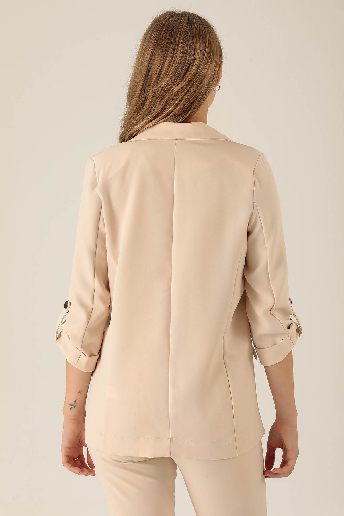 Kol Düğme Detay Ceket - 9013A Taş - 3