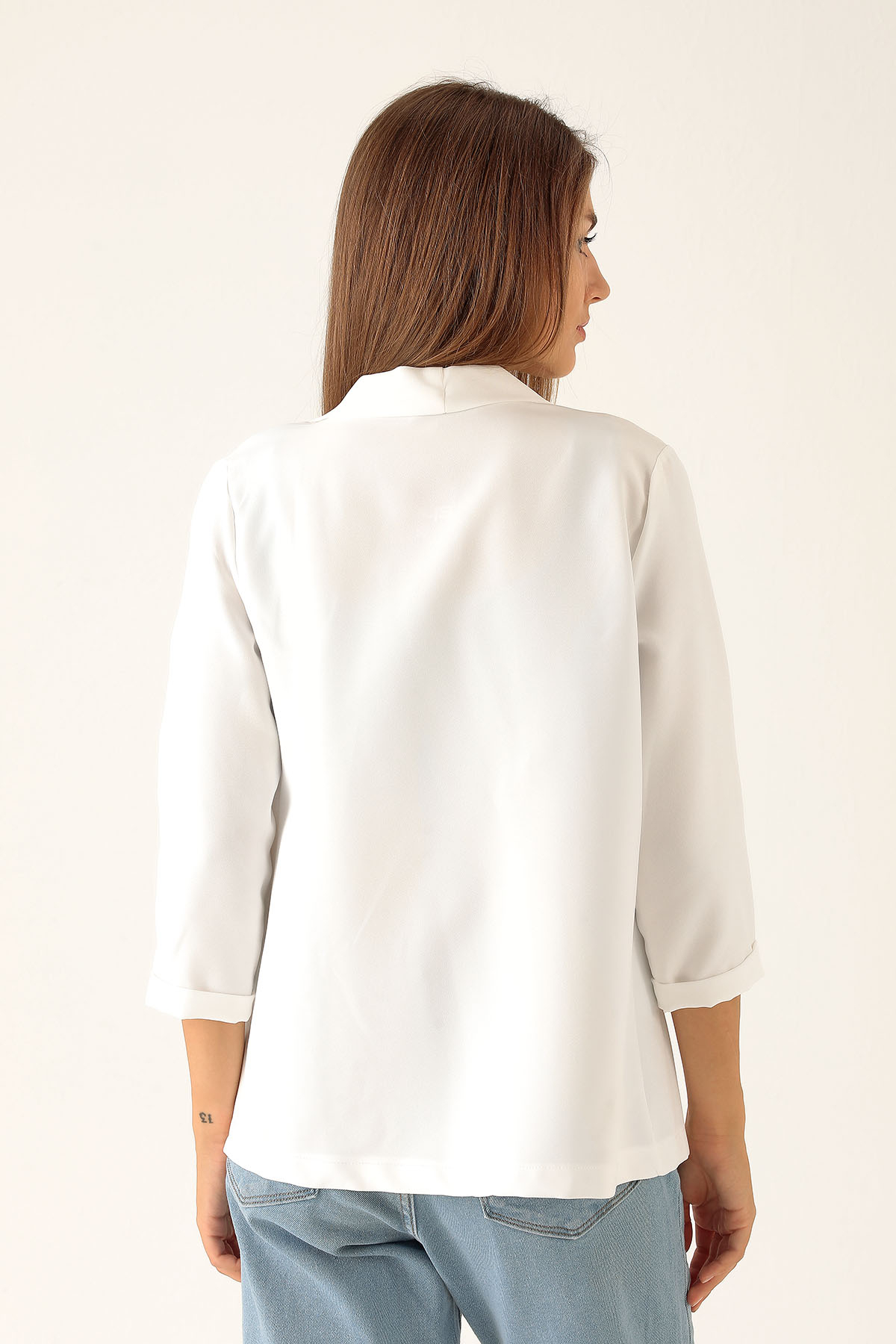 Kol Katlama Detay Ceket - 6382A Ekru - 3