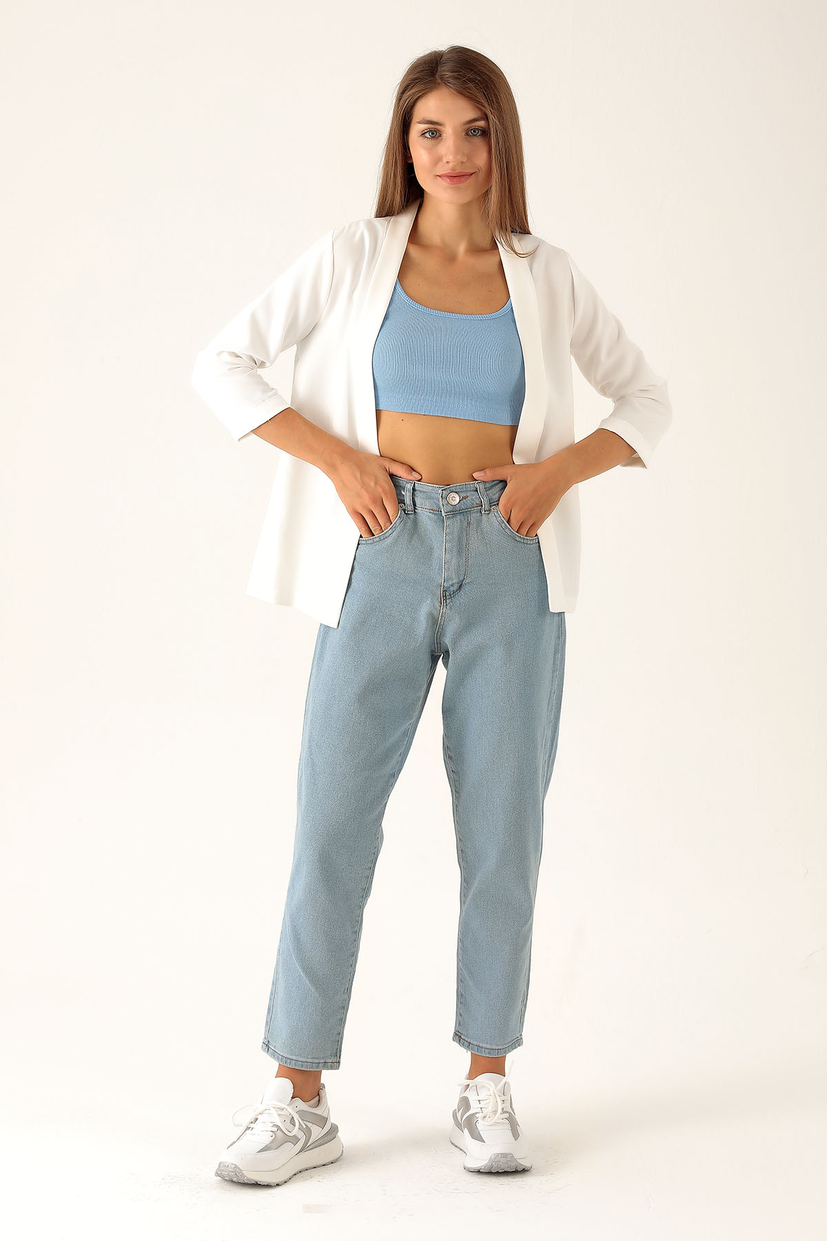 Kol Katlama Detay Ceket - 6382A Ekru - 4