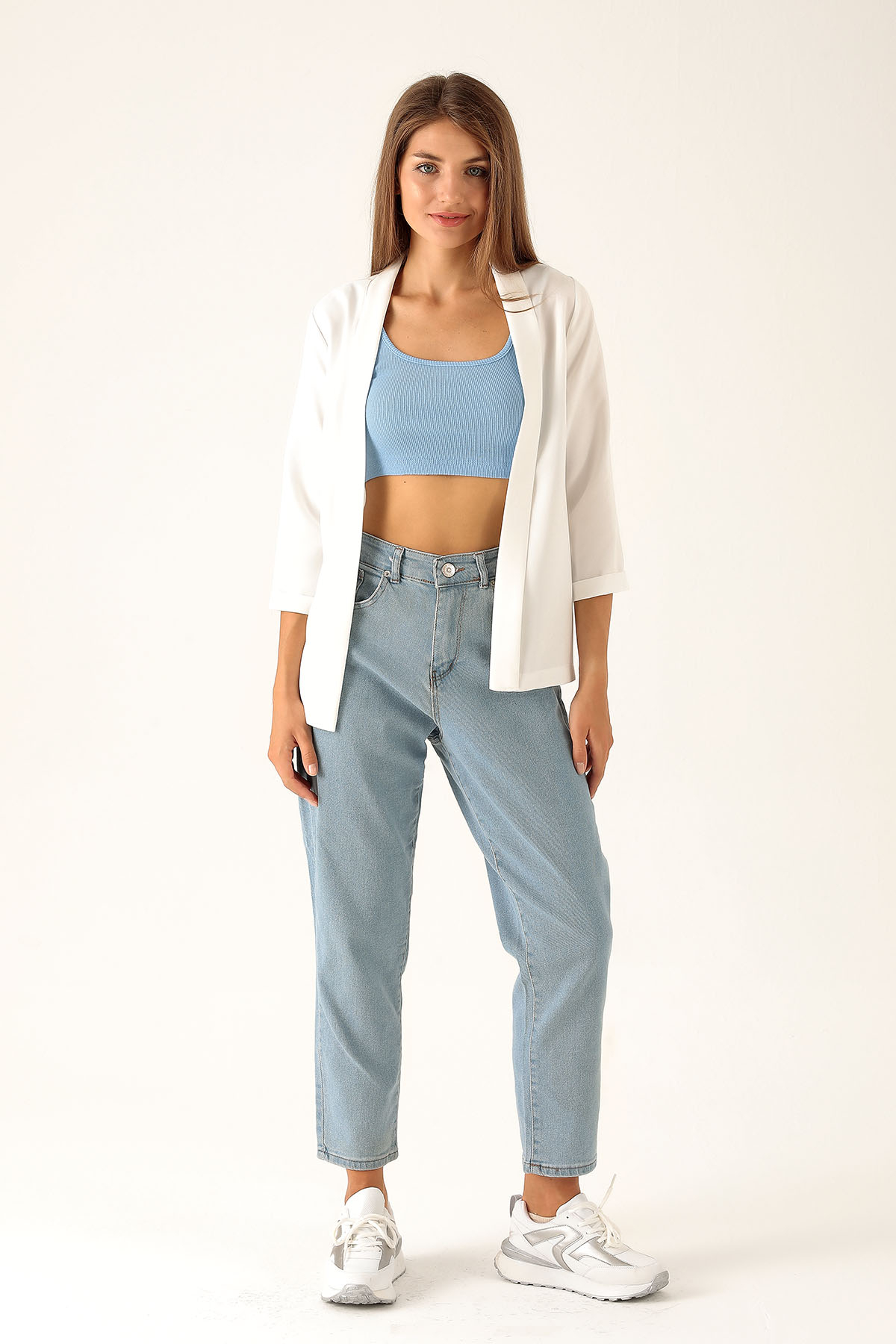 Kol Katlama Detay Ceket - 6382A Ekru - 5