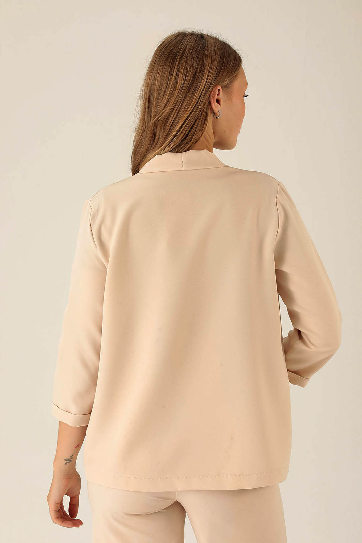 Kol Katlama Detay Ceket - 6382A Taş - 5