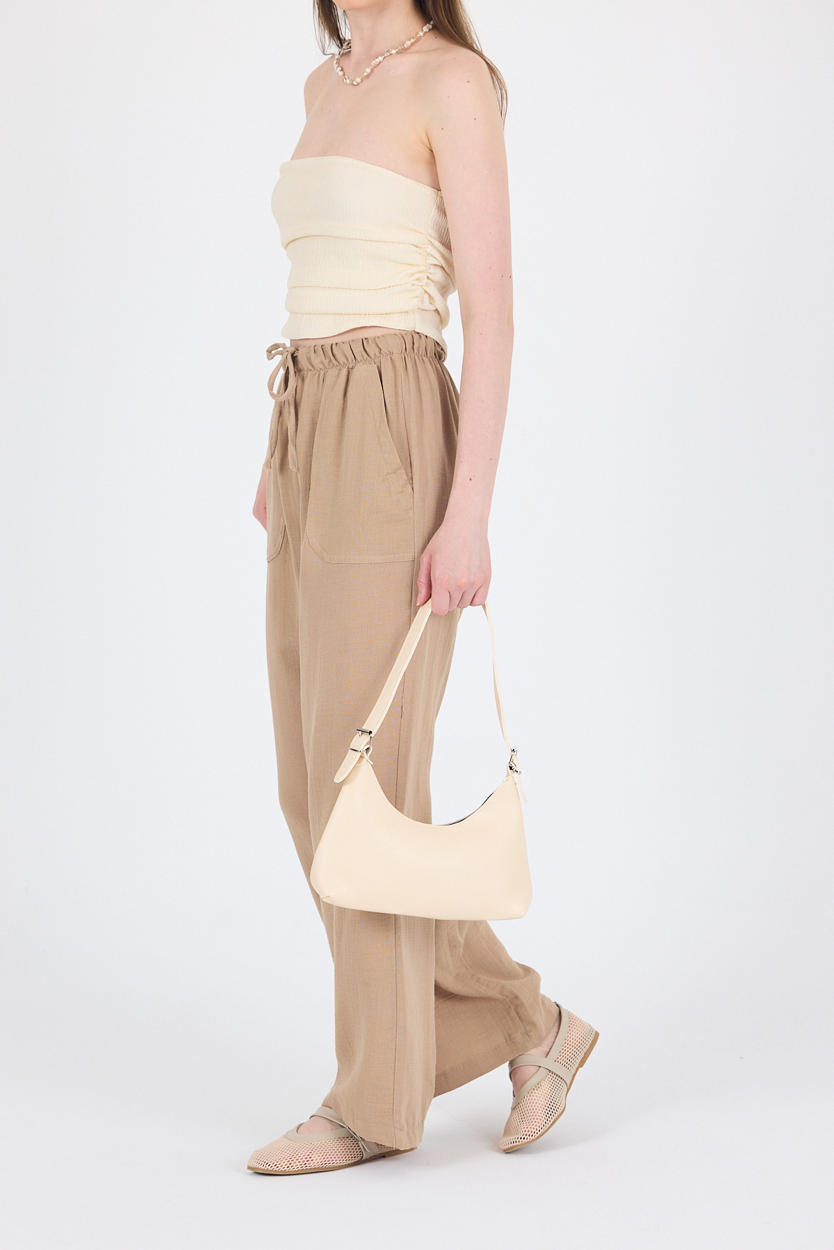 Krem Baget El ve Omuz Çantası 9214 - RAYS