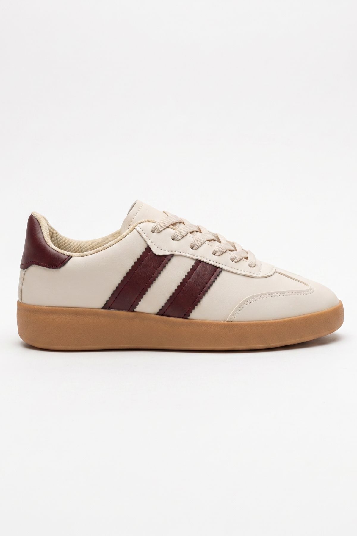 Krem-Bordo Çizgili Günlük Ayakkabı 958 - RAYS (1)