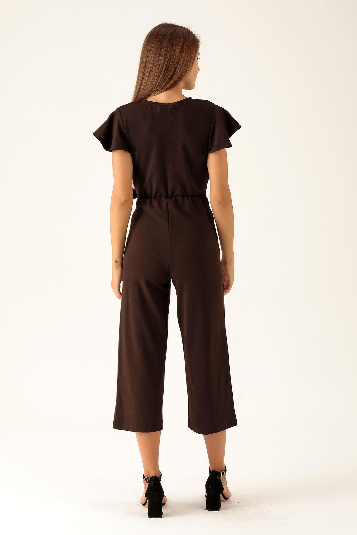 Kruvaze Yaka Tulum - 9407-1 Kahve - 6