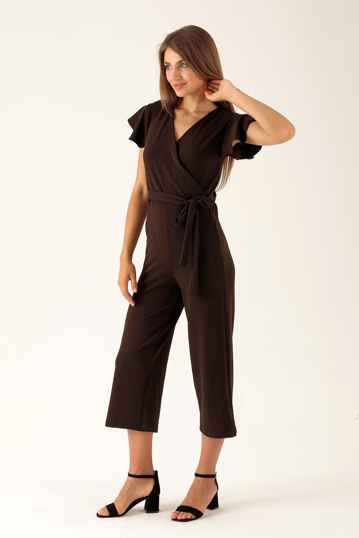 Kruvaze Yaka Tulum - 9407-1 Kahve - 5