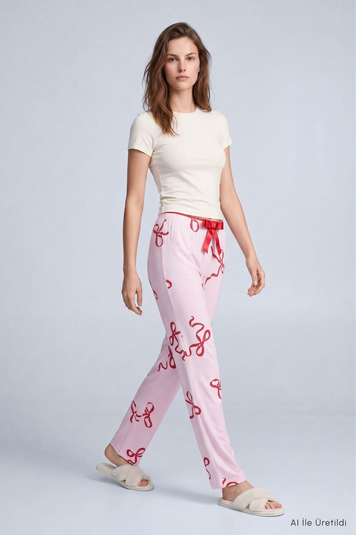 Kurdele Desen Pijama 4555 Pembe - RAYS