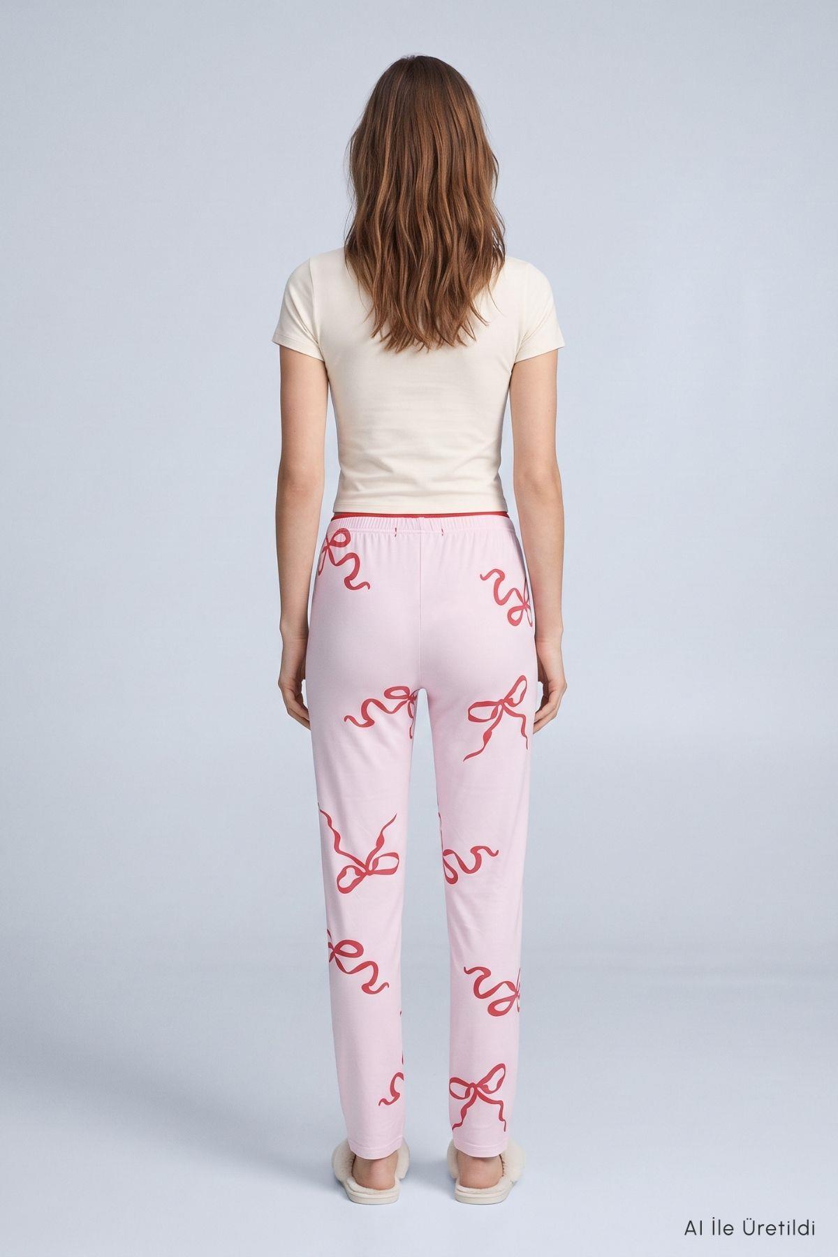 Kurdele Desen Pijama 4555 Pembe - RAYS