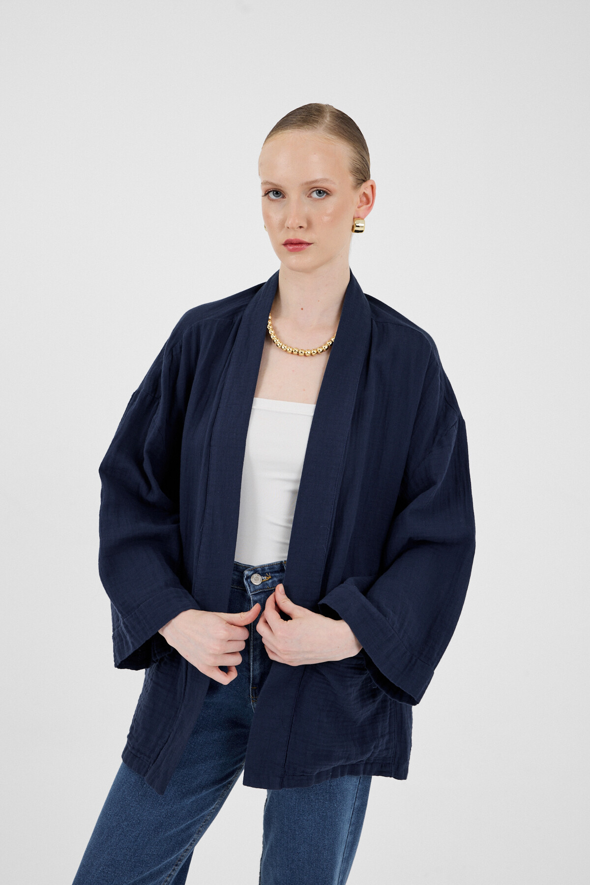 Laci %100 Pamuk Cepli Müslin Kimono 8065A - 1