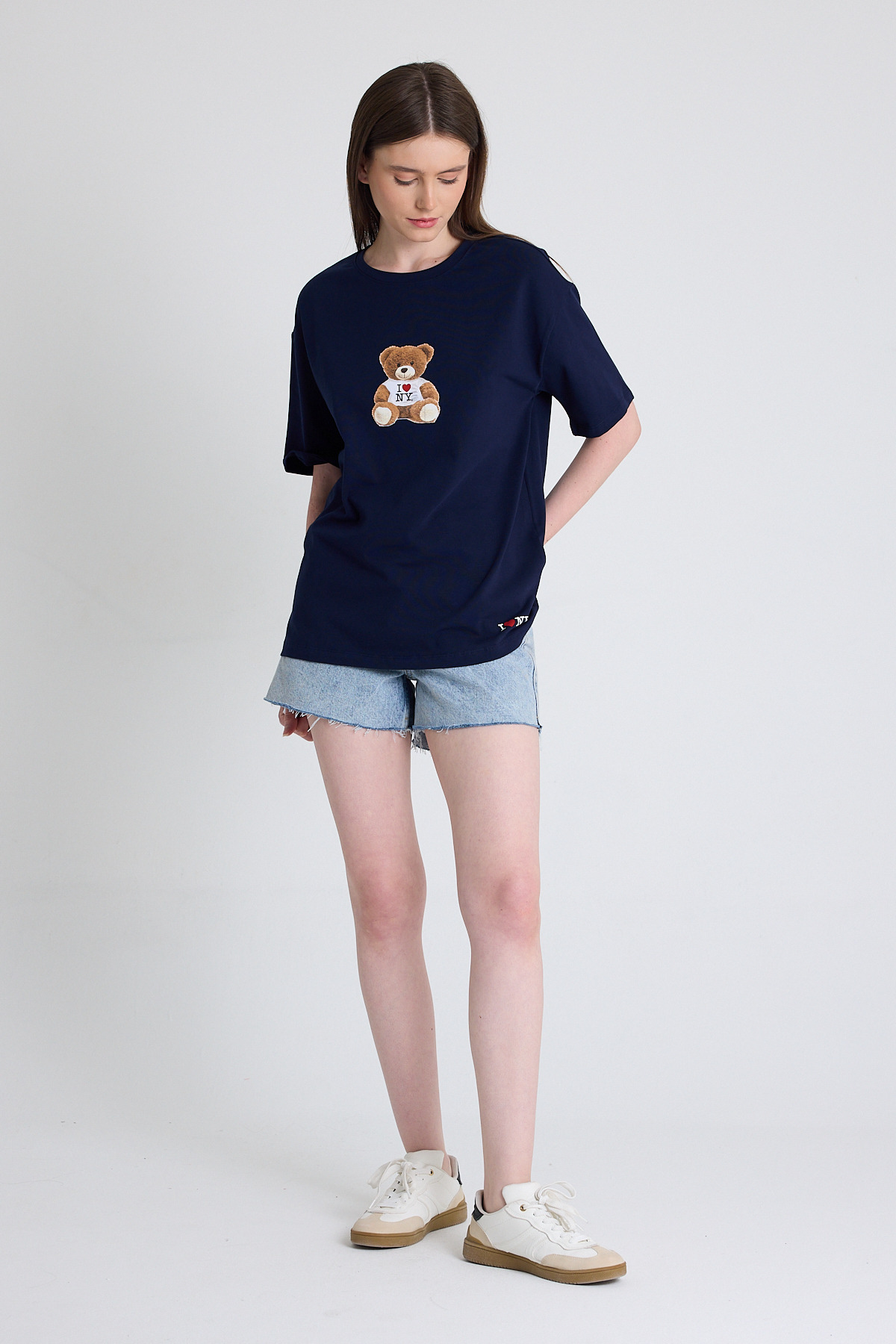 Laci Ayı Baskılı Oversize Tişört 6402 - RAYS