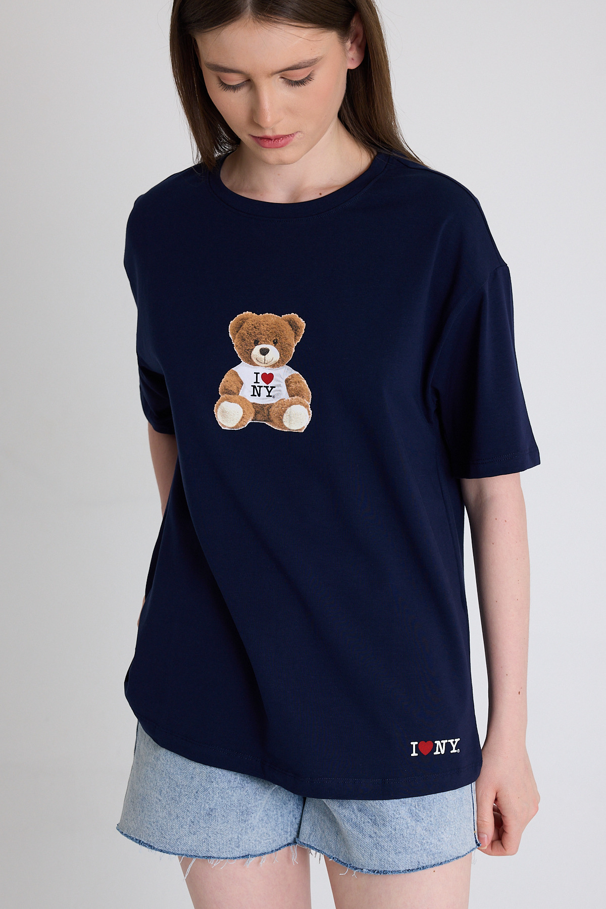 Laci Ayı Baskılı Oversize Tişört 6402 - 4