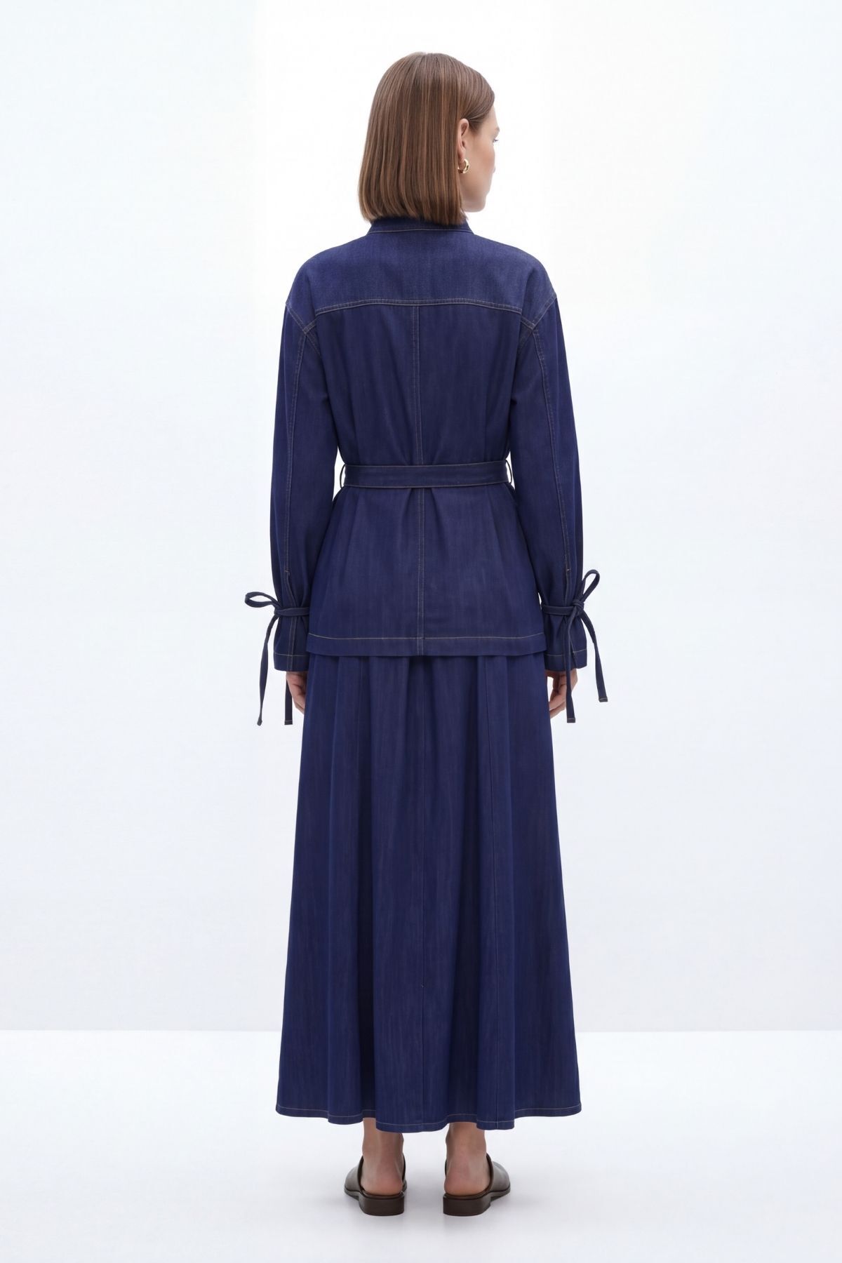 Laci Balon Kol Kuşaklı Ceket Etek Takım 0097 - 3