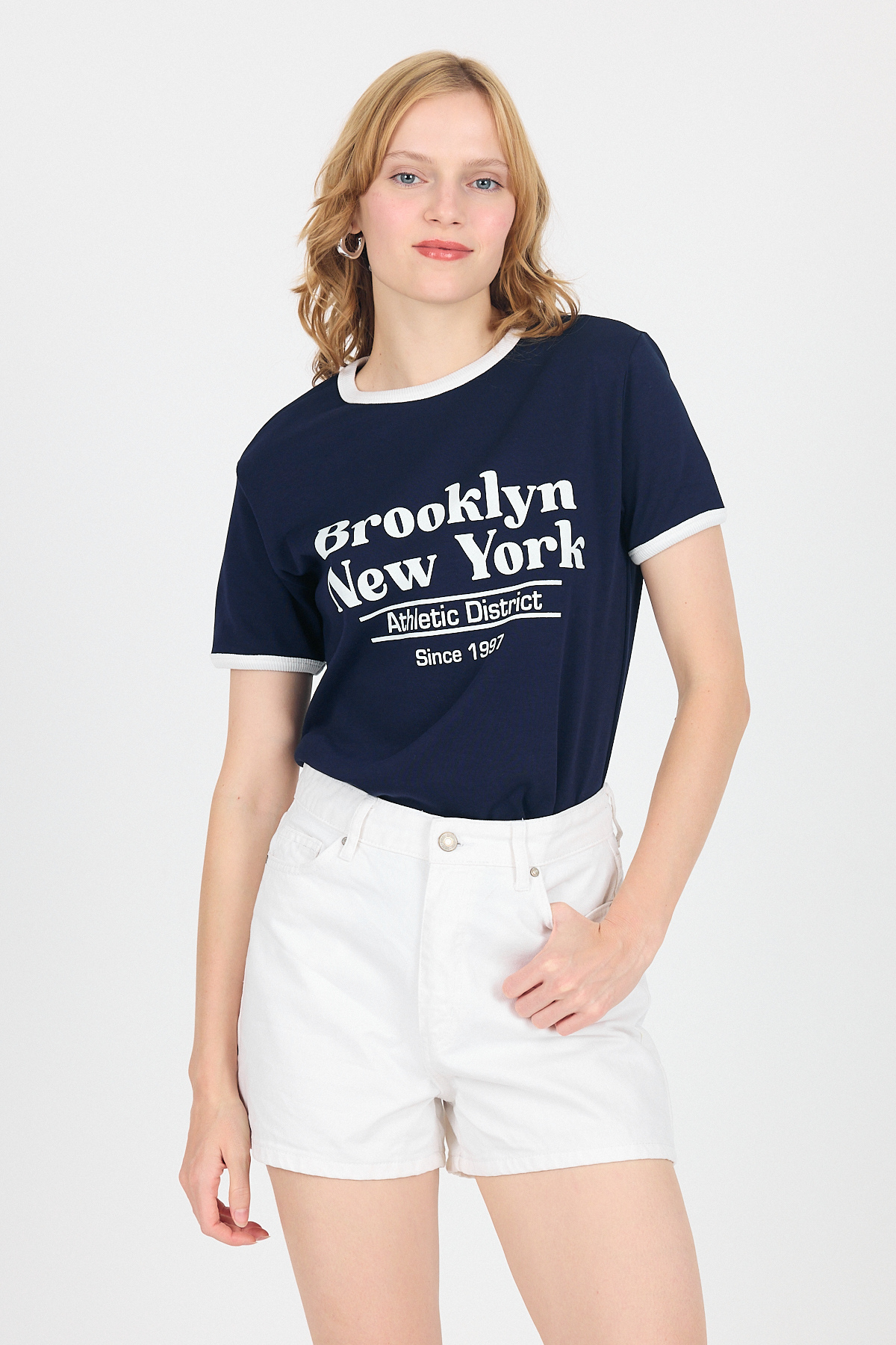 Laci Baskılı Relaxed Fit Ribana Detaylı Tişört 5652 - 1