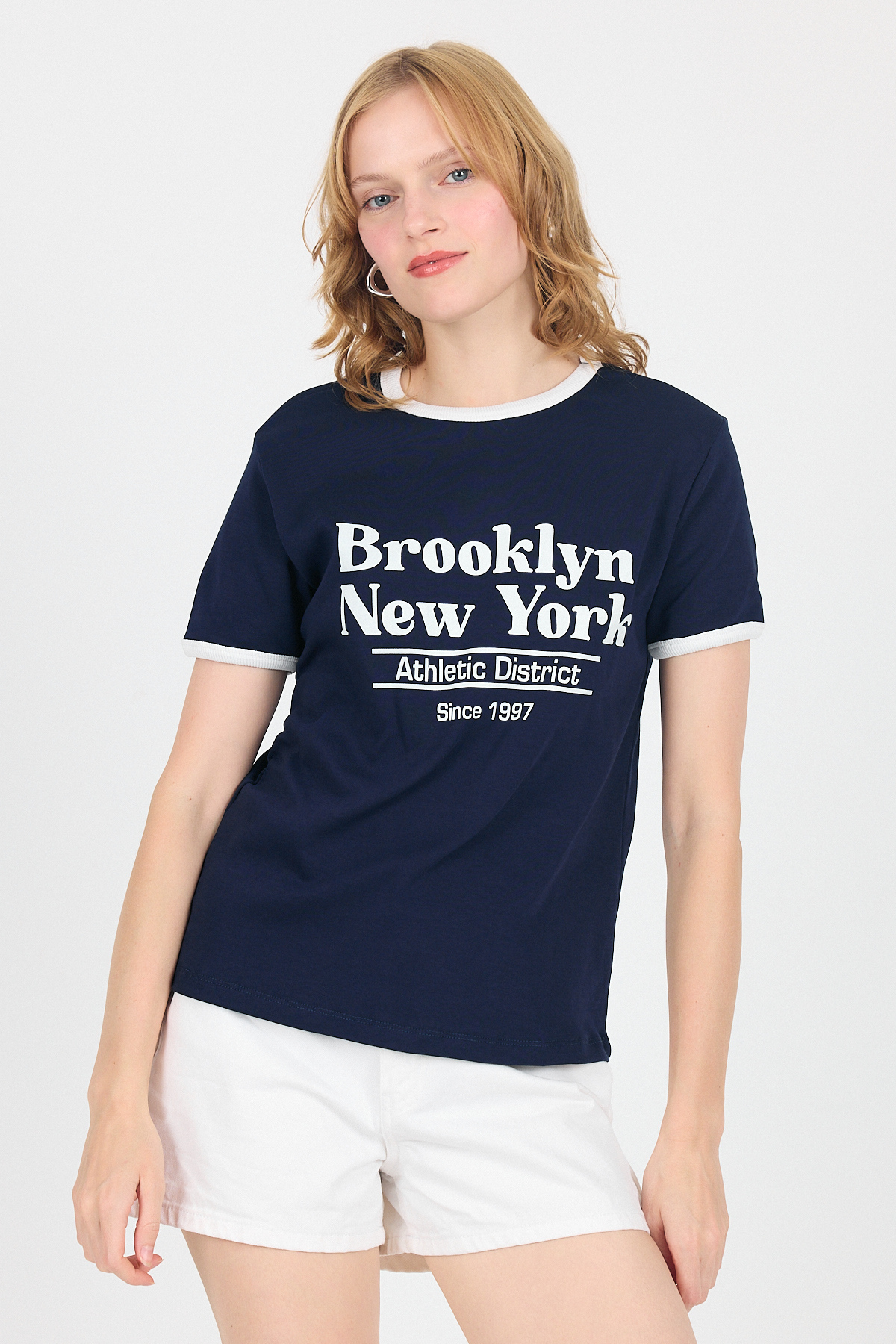 Laci Baskılı Relaxed Fit Ribana Detaylı Tişört 5652 - 7