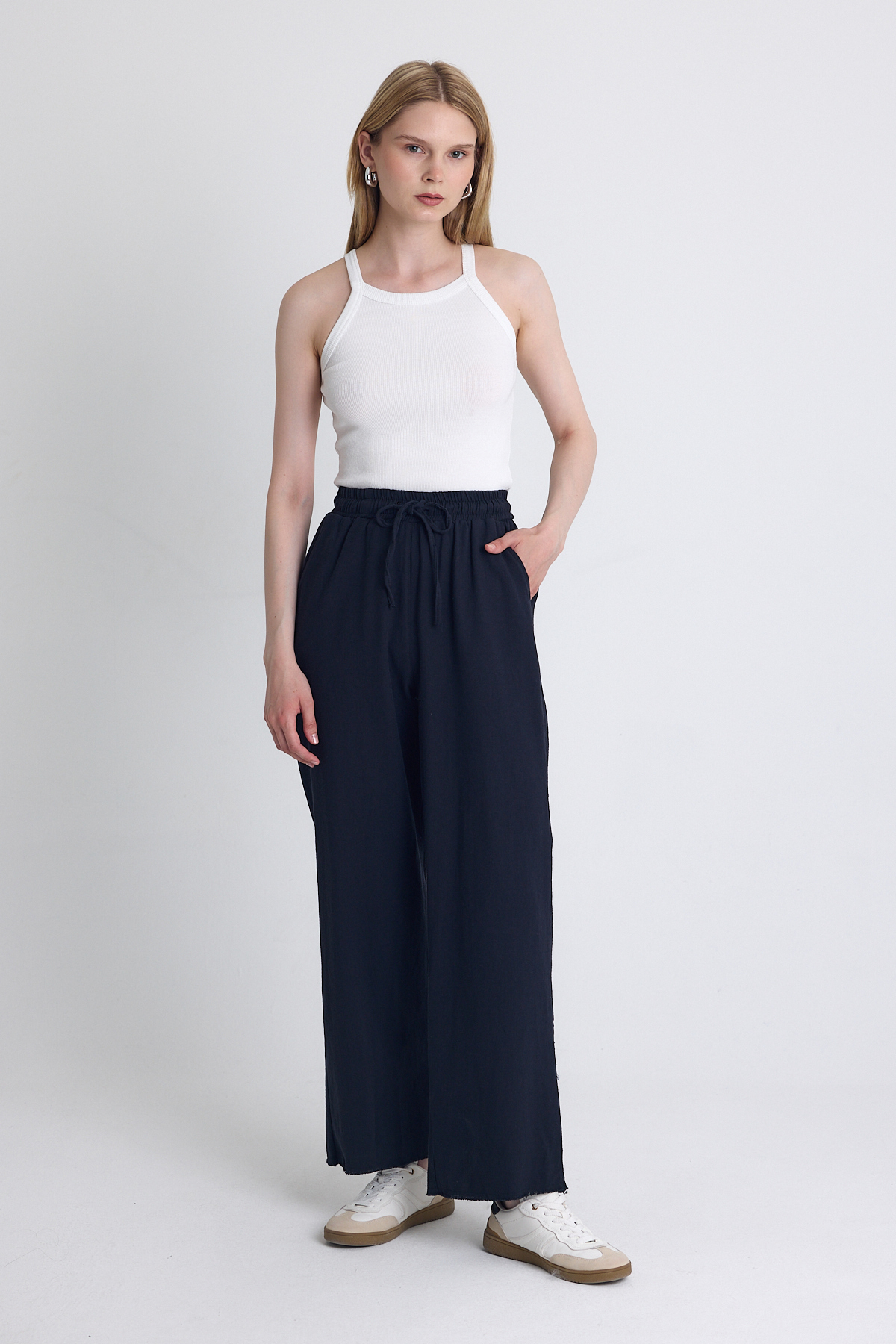 Laci Bel Lastikli Bol Paça Pantolon 4760 