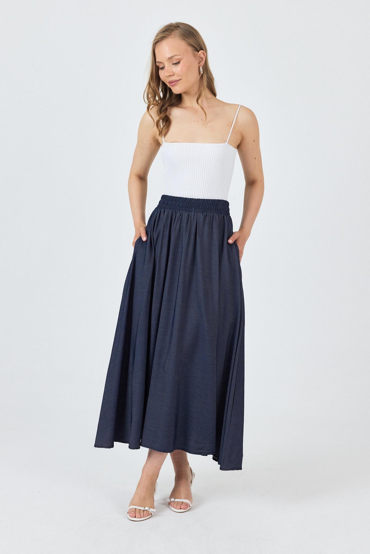 Laci Bel Lastikli Cepli Kloş Etek 4722A - RAYS