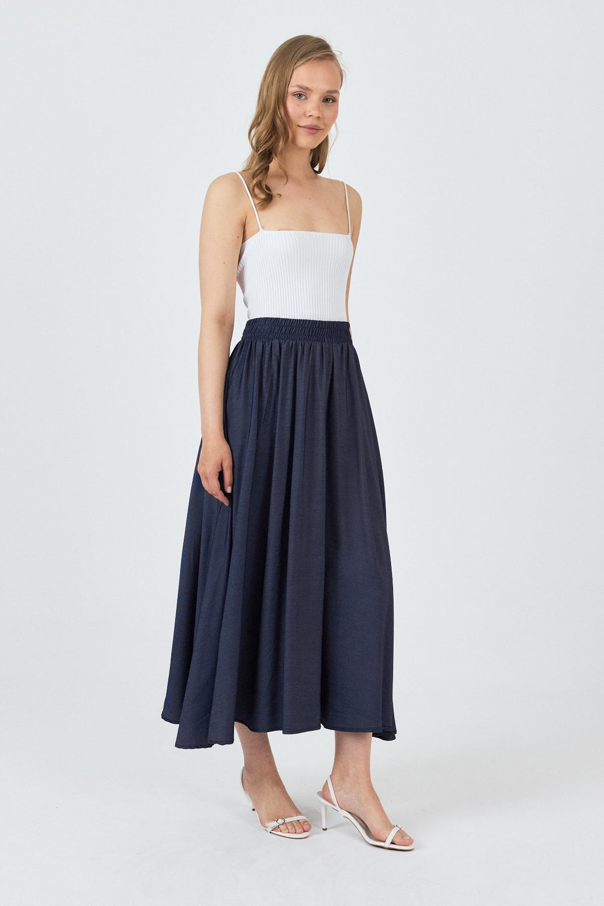 Laci Bel Lastikli Cepli Kloş Etek 4722A - 6