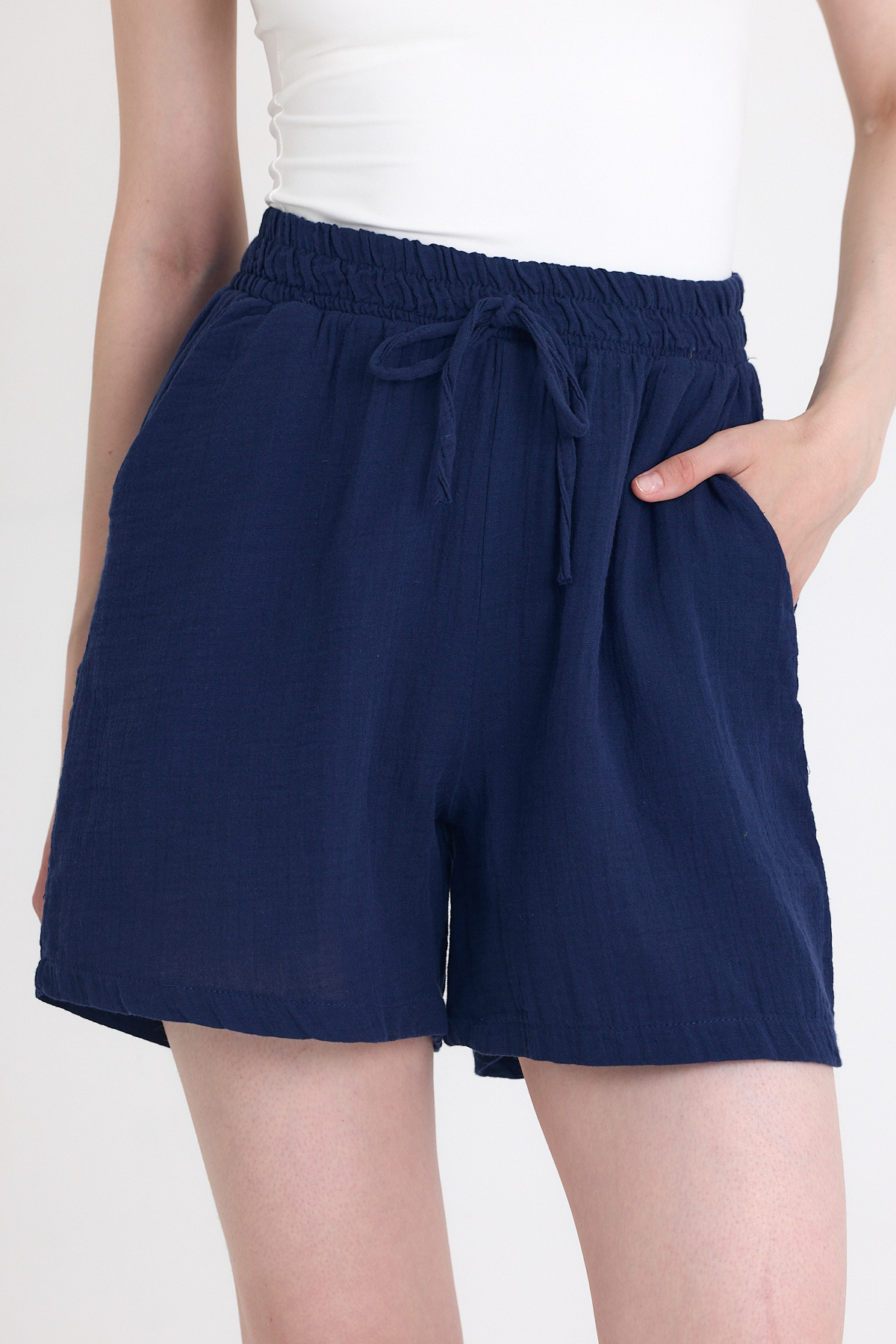 Laci Beli Lastikli %100 Pamuk Müslin Şort 4769A - RAYS