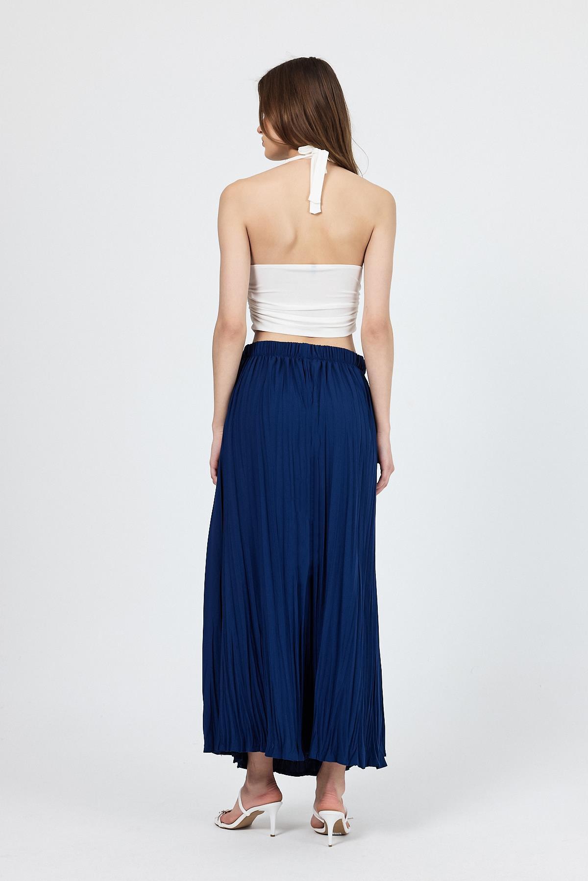 Laci Beli Lastikli Kırışık Kumaş Etek 4692A - 5