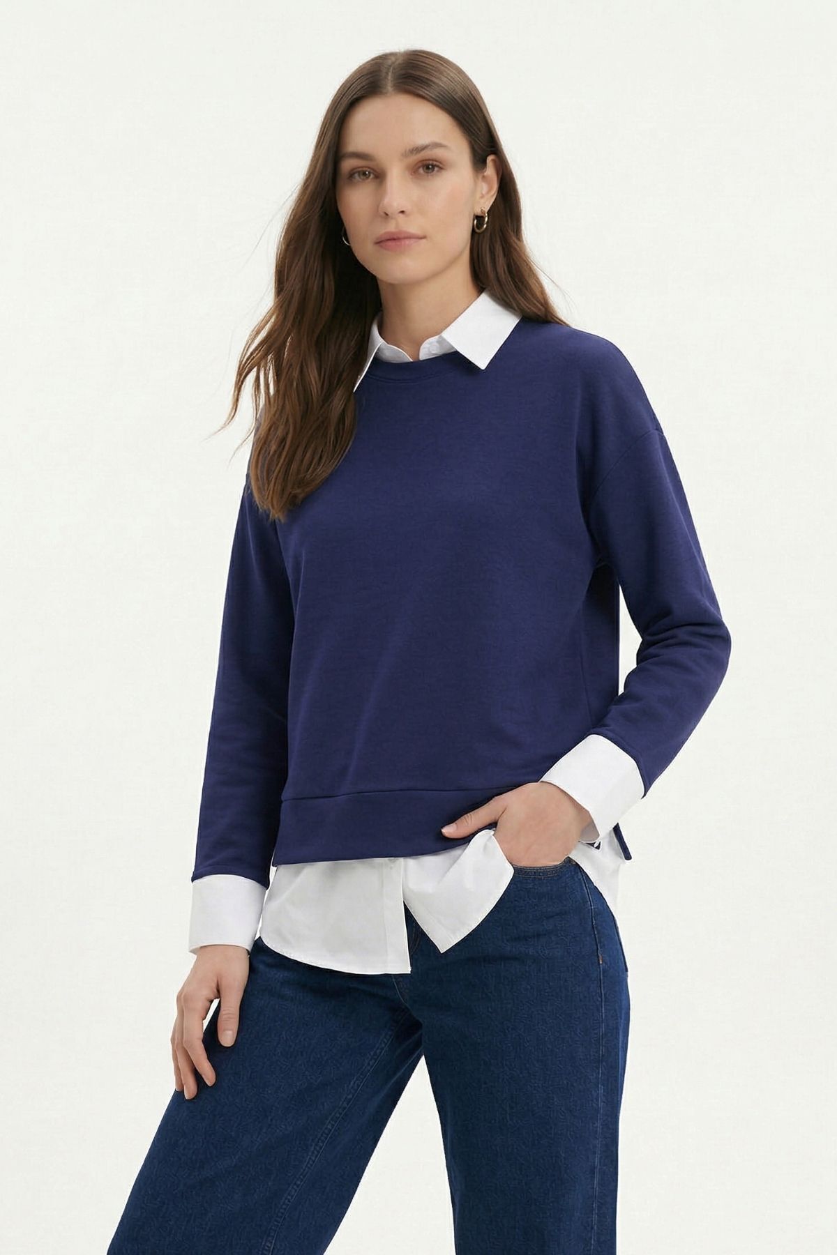 Laci Bisiklet Yaka Garnili Bluz 8375 