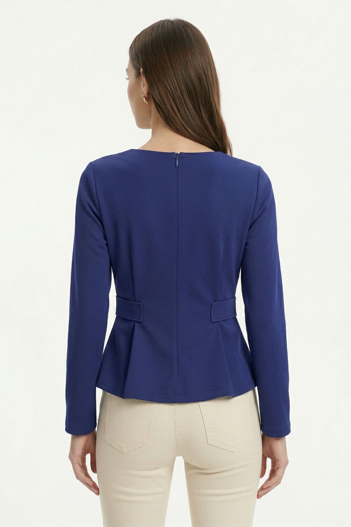 Laci Bisiklet Yaka Uzun Kol Düğmeli Bluz 8492A - RAYS