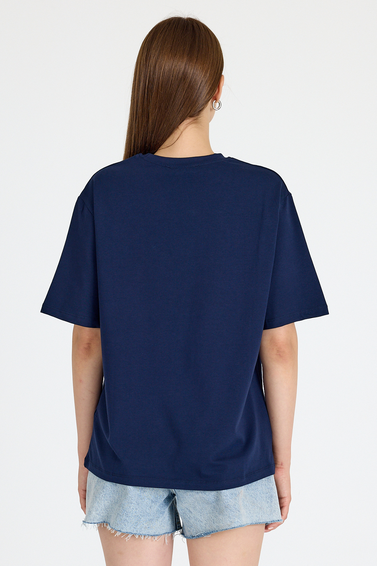 Laci Bisiklet Yaka Yazı Baskılı Oversize Tişört 5832 - 5