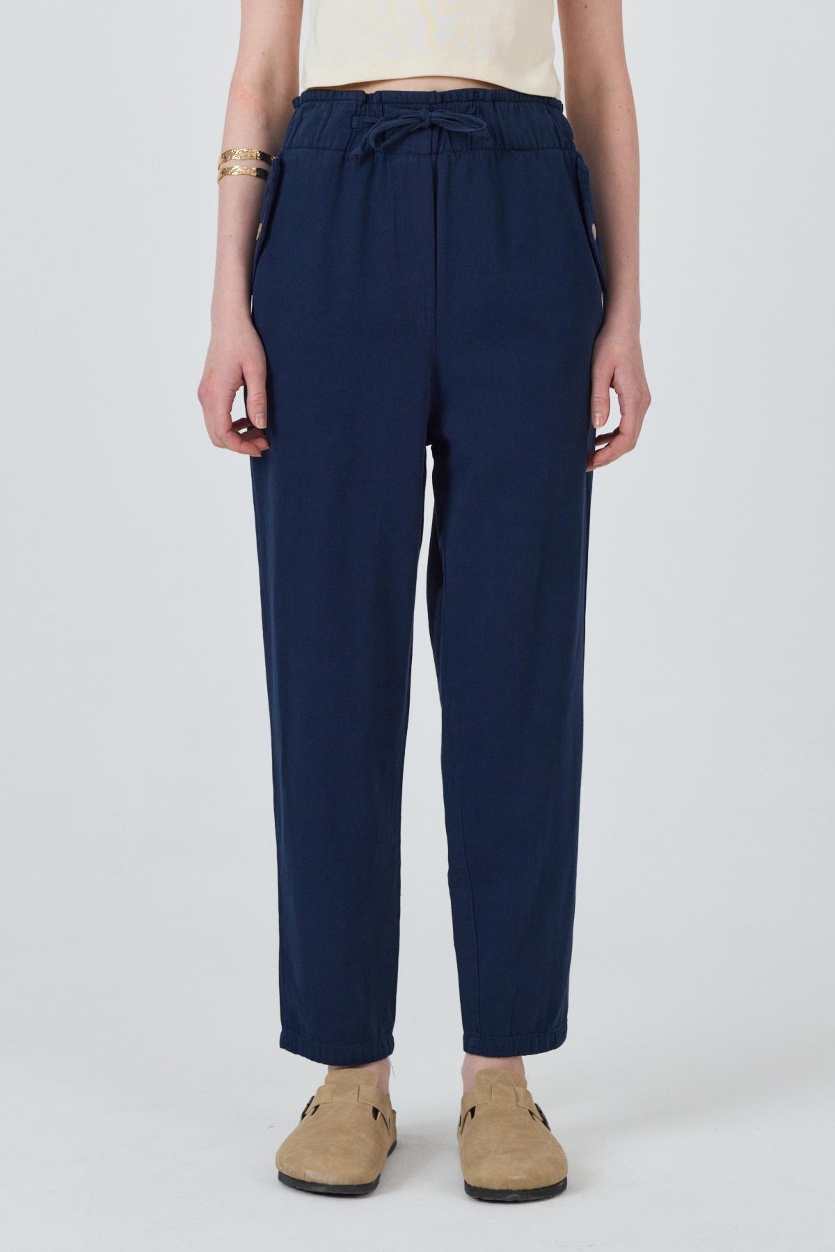 Laci Cep Düğme Detaylı Bel Lastikli Pantolon 006 - 3