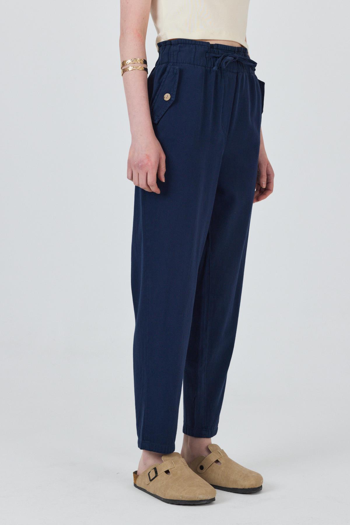 Laci Cep Düğme Detaylı Bel Lastikli Pantolon 006 - 6