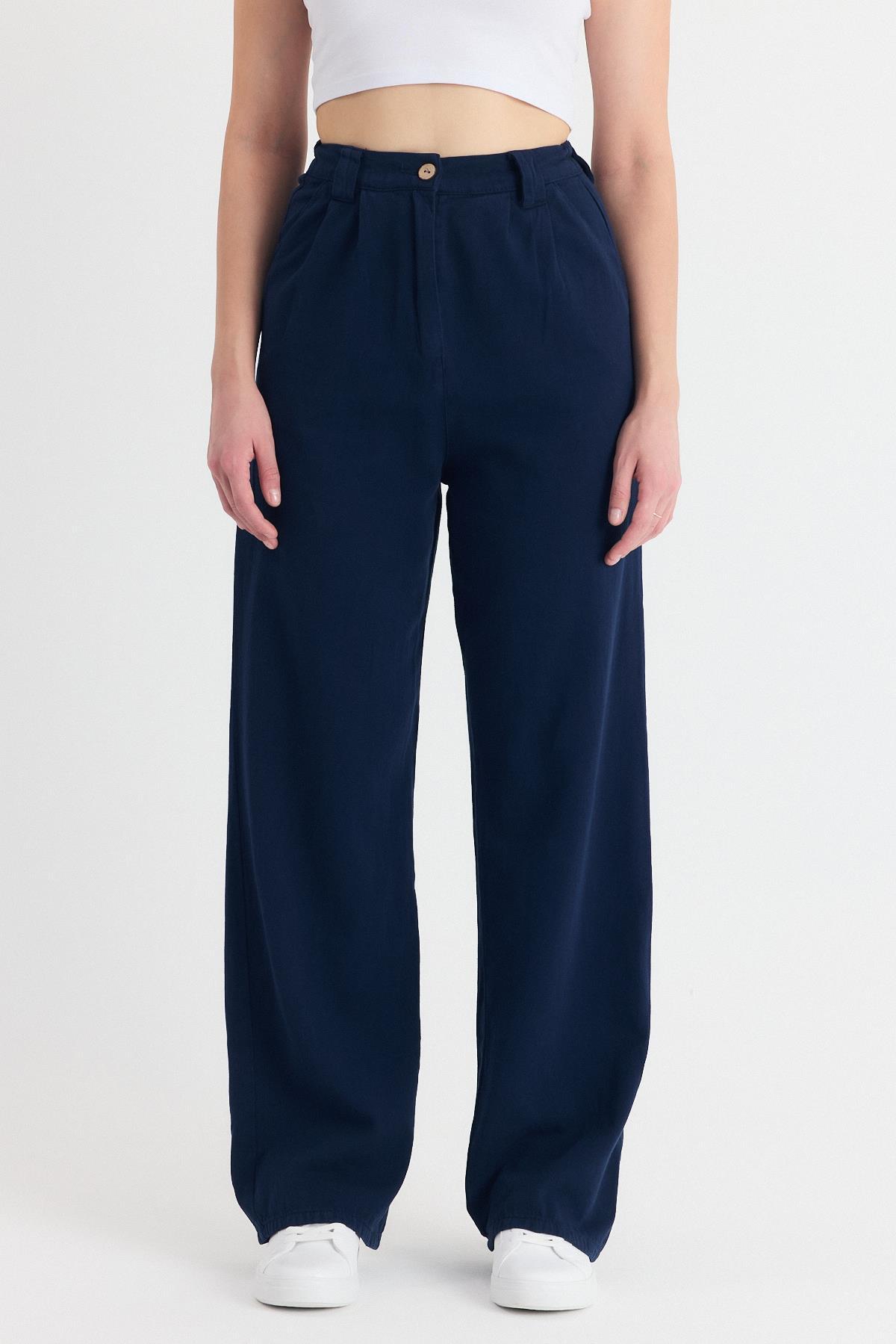 Laci Cepli Pileli Geniş Paça Pantolon 7021 - 3