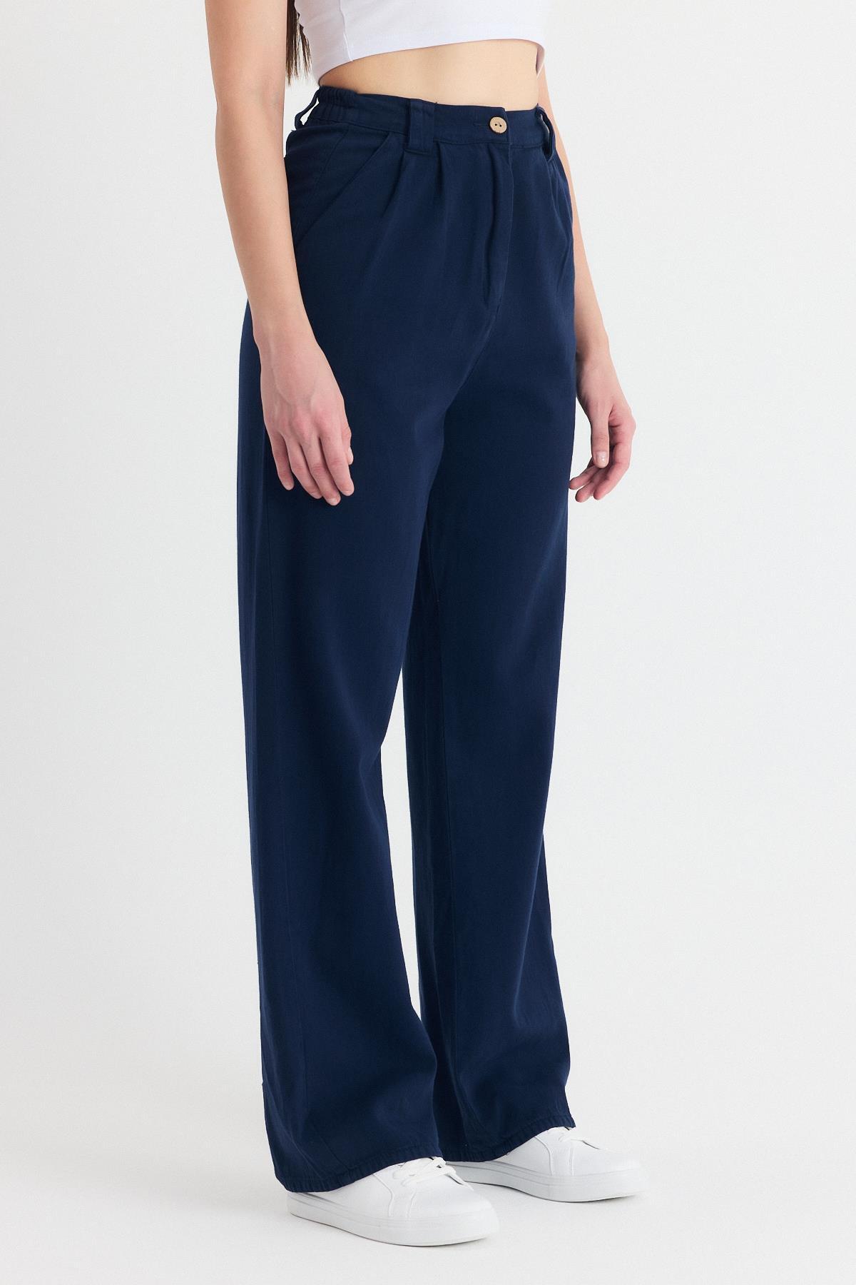 Laci Cepli Pileli Geniş Paça Pantolon 7021 - 4