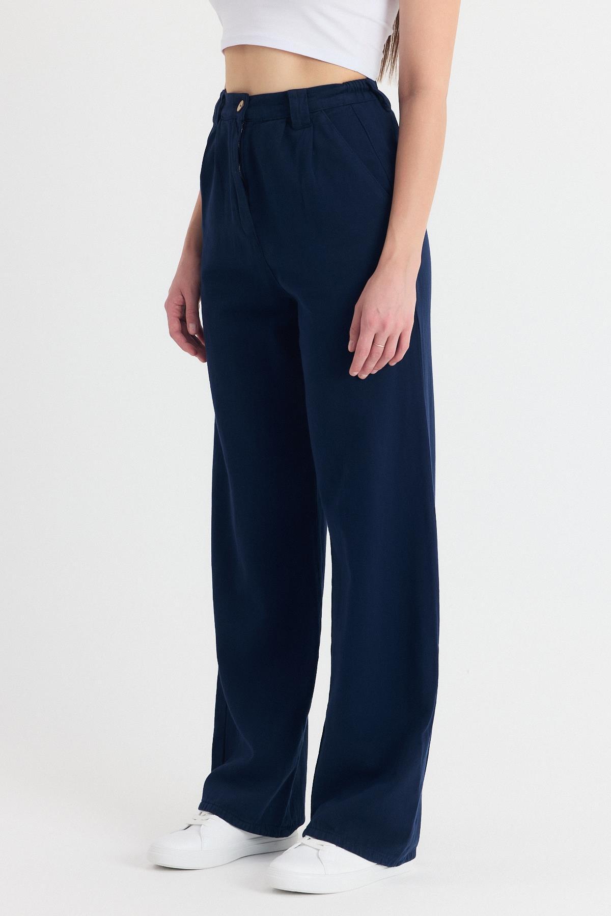 Laci Cepli Pileli Geniş Paça Pantolon 7021 - 6