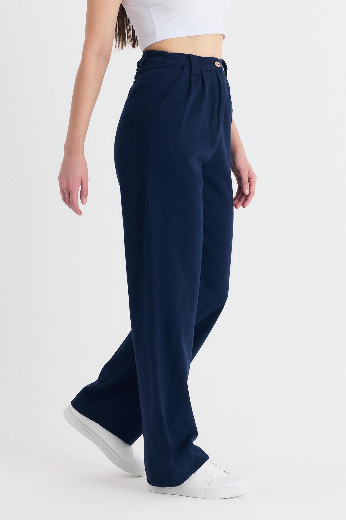 Laci Cepli Pileli Geniş Paça Pantolon 7021 - 7