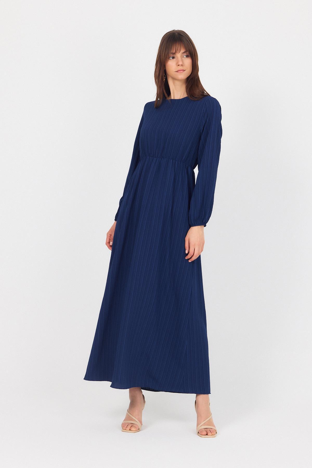 Laci Çift Kullanımlı Çıkma Yakalı Dokuma Elbise 4652A - RAYS