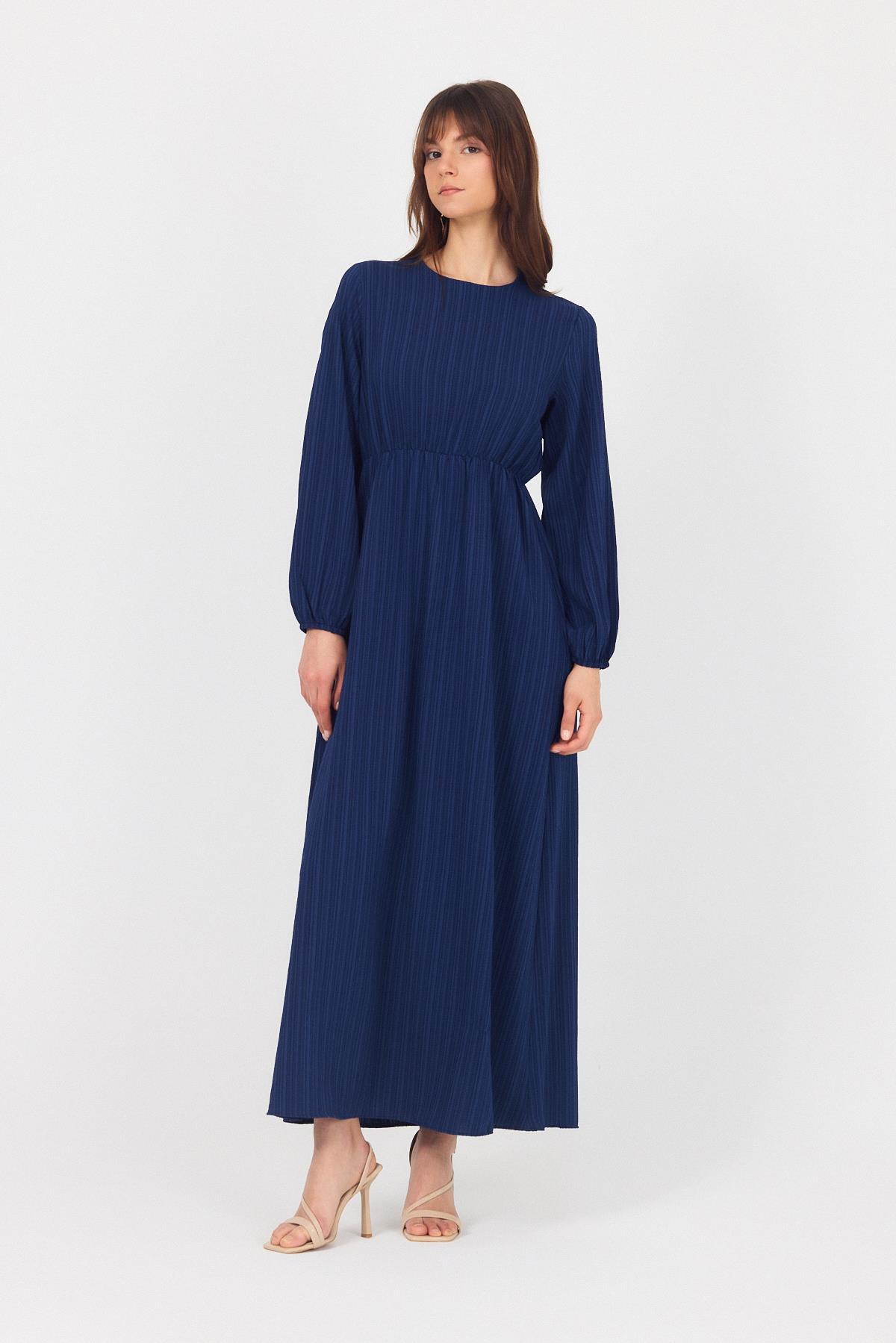 Laci Çift Kullanımlı Çıkma Yakalı Dokuma Elbise 4652A - 8