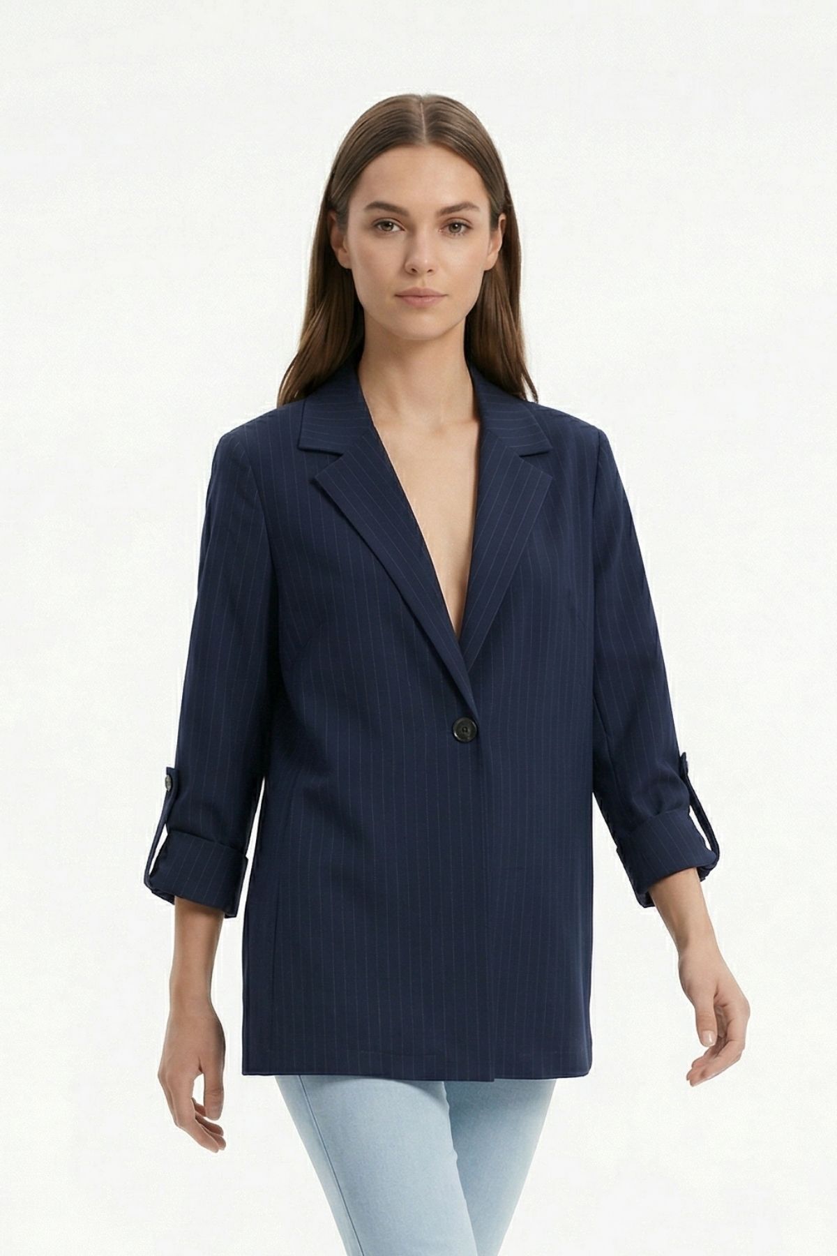 Laci Çizgili Kol Apolet Detay Ceket 1616 - 1
