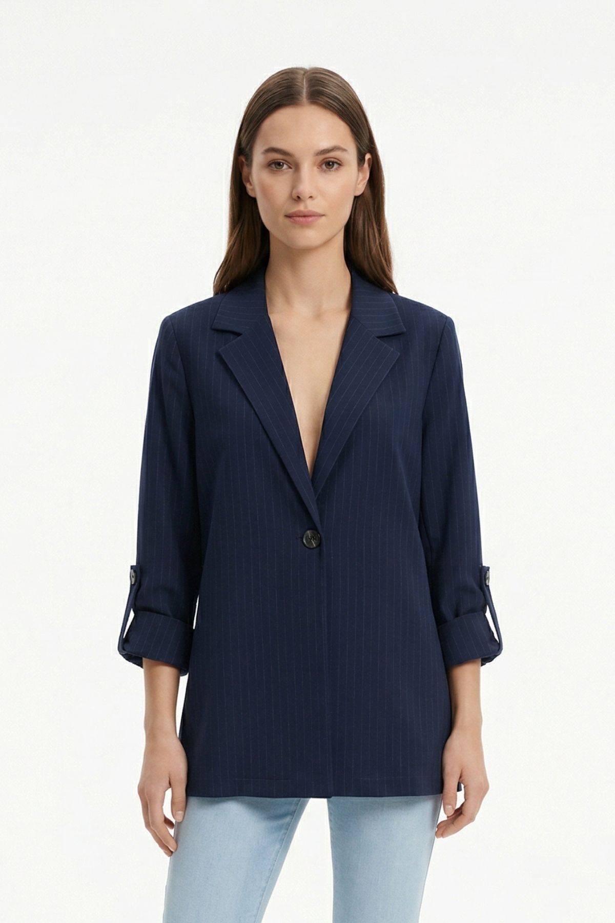 Laci Çizgili Kol Apolet Detay Ceket 1616 - RAYS (1)