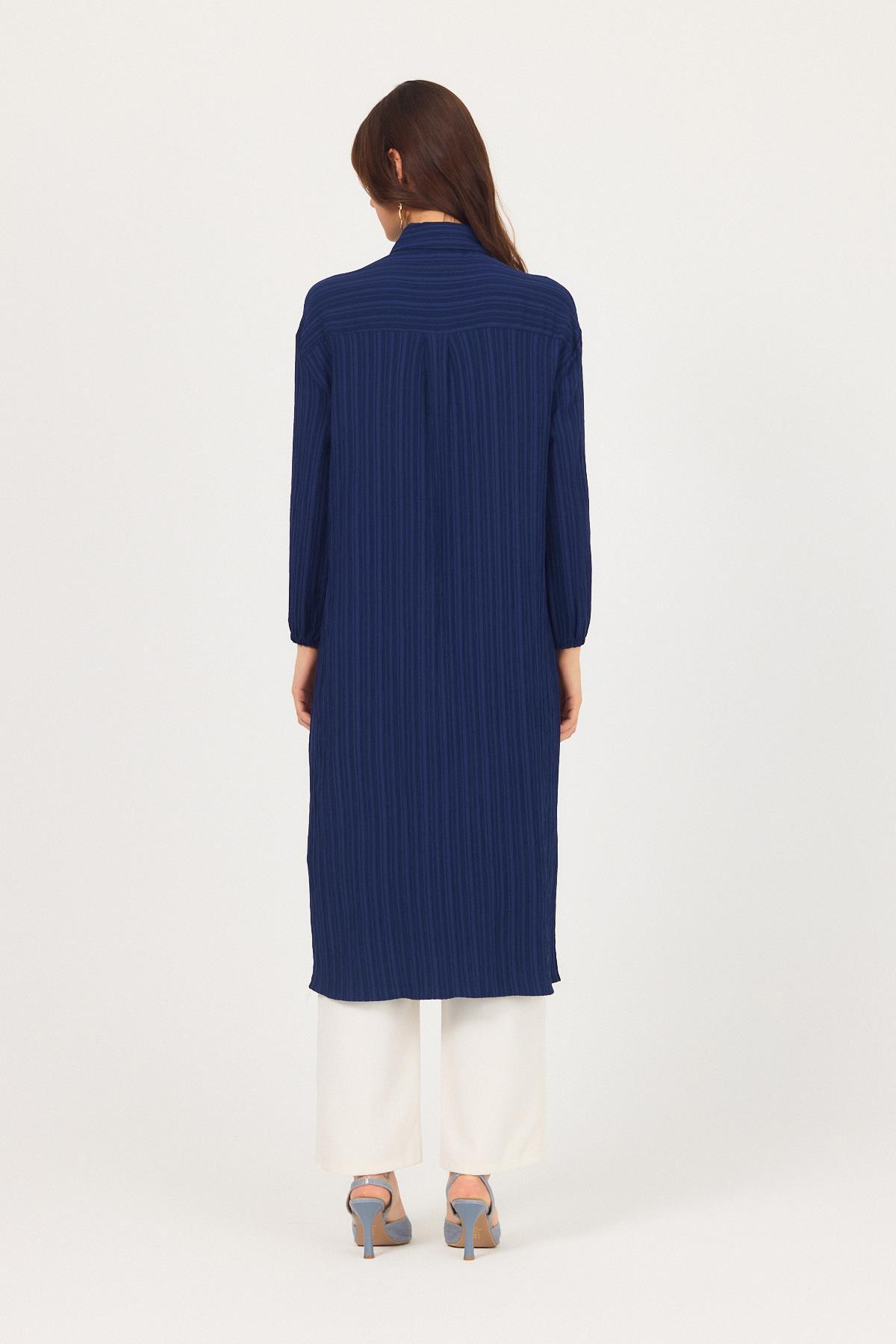 Laci Düğmeli Kol Lastikli Uzun Tunik 4507A - 5