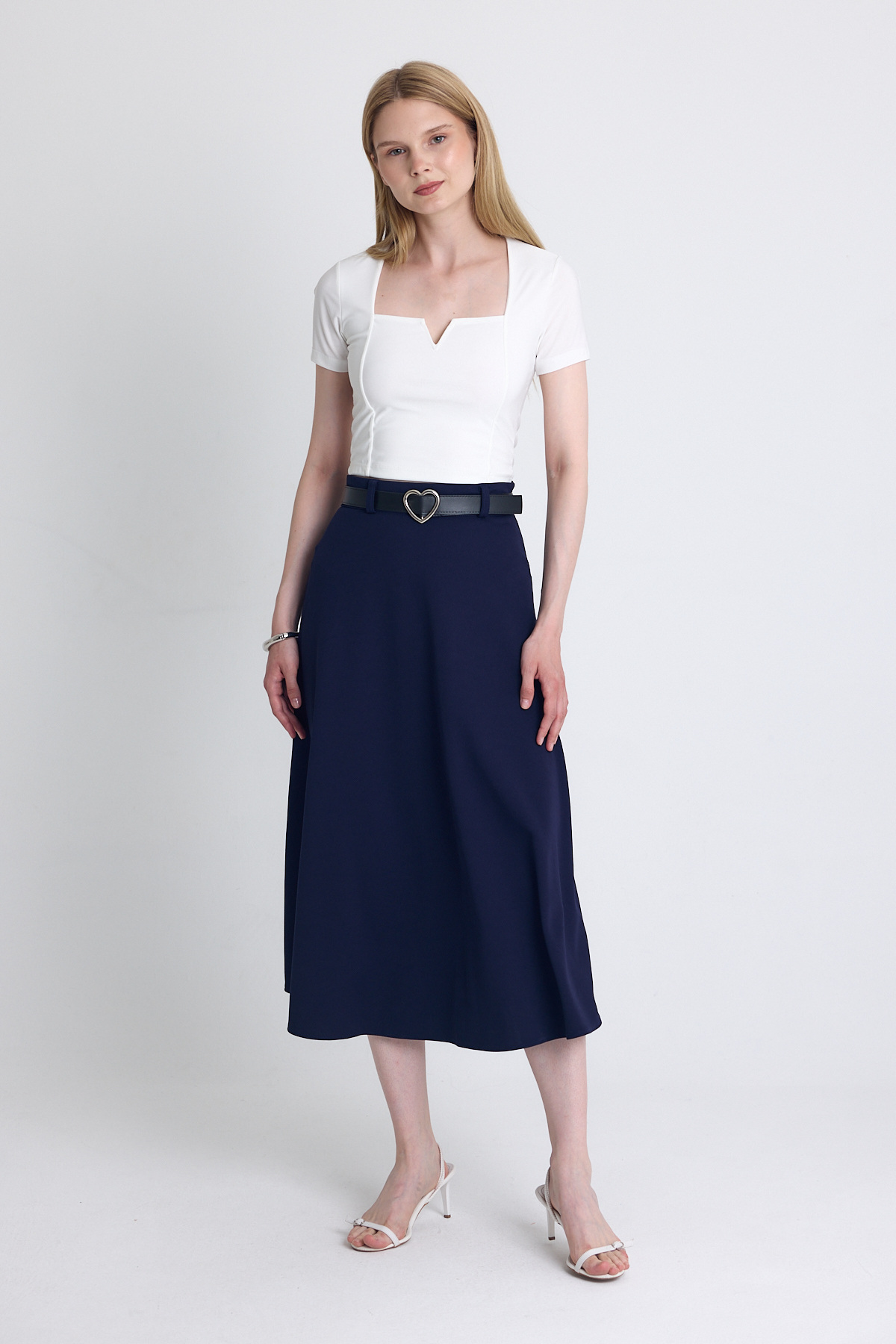 Laci Kemerli A Kesim Midi Etek 4806A - 6