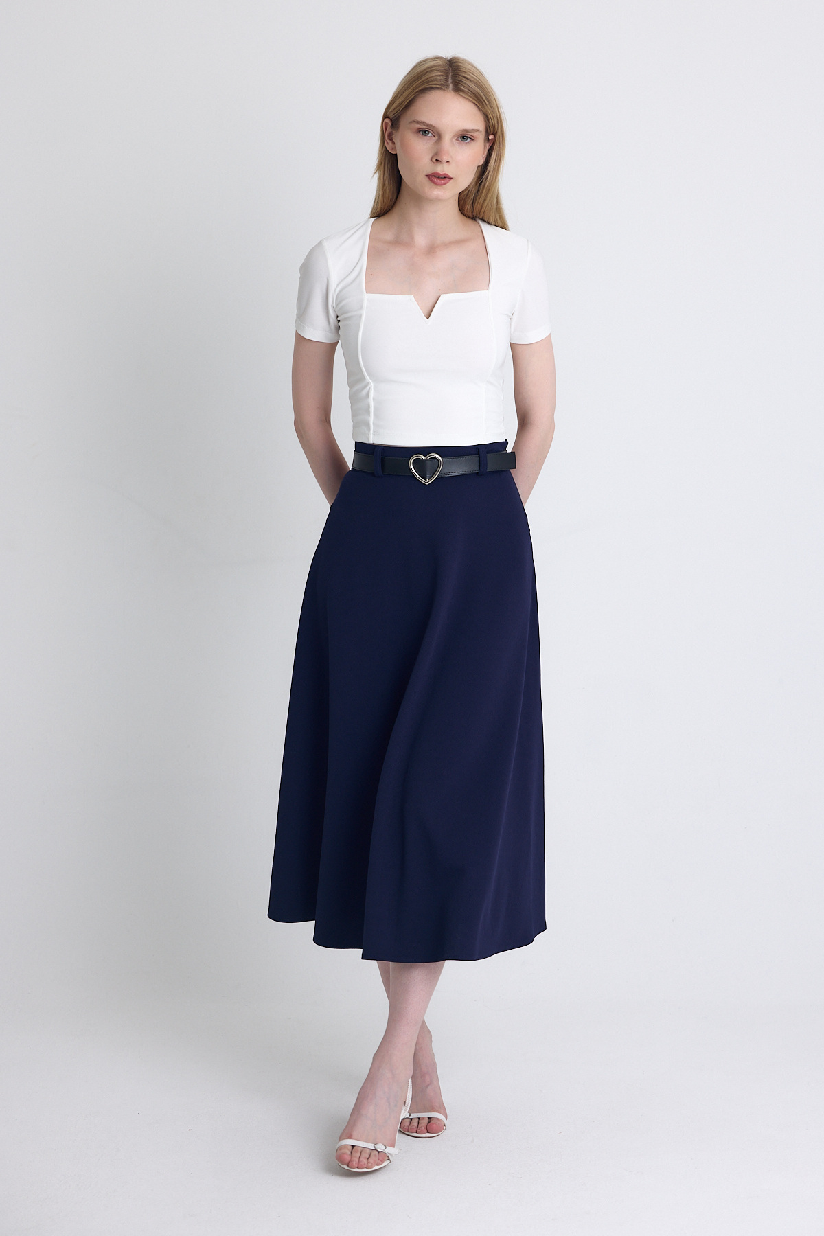 Laci Kemerli A Kesim Midi Etek 4806A - 2