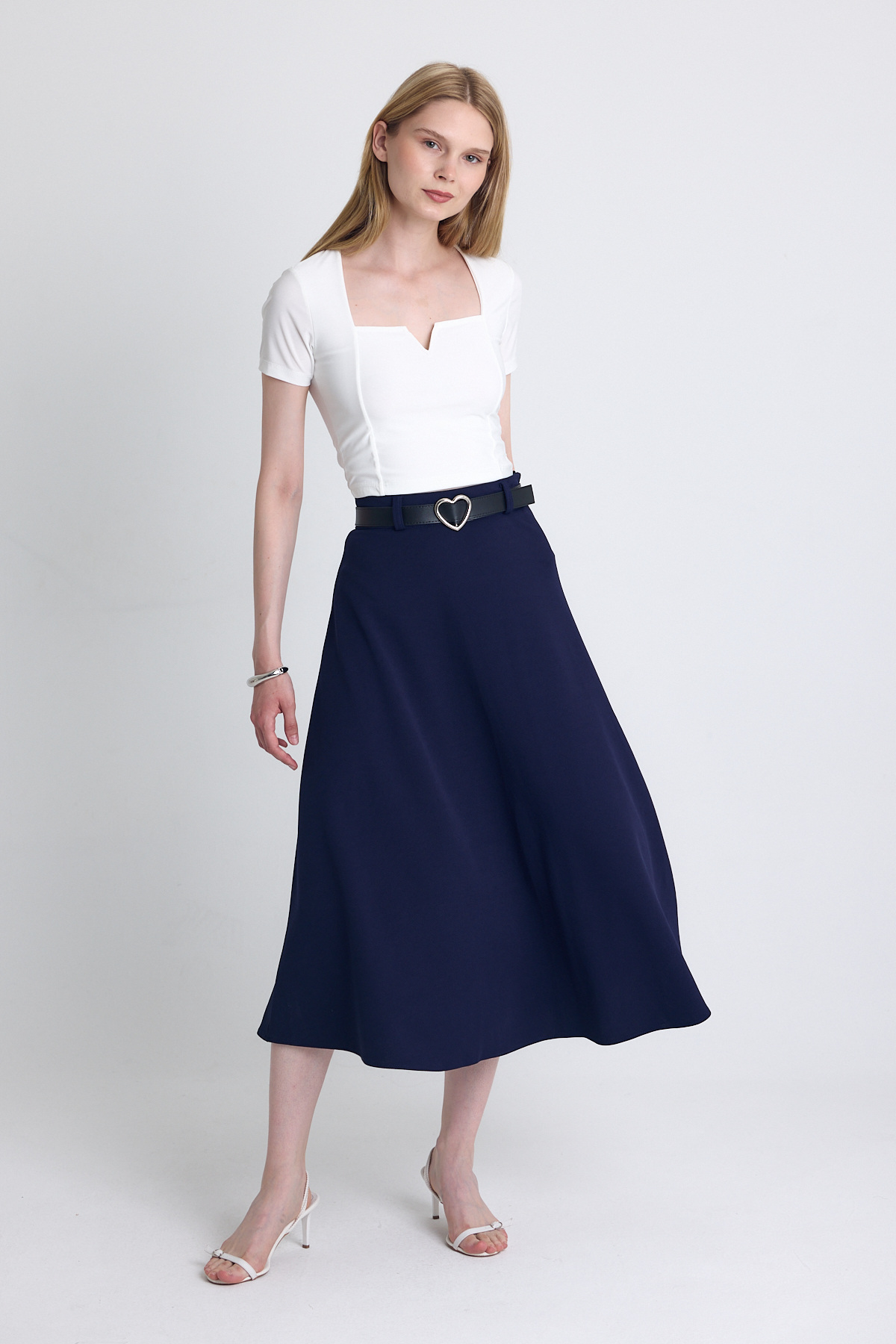 Laci Kemerli A Kesim Midi Etek 4806A - 3