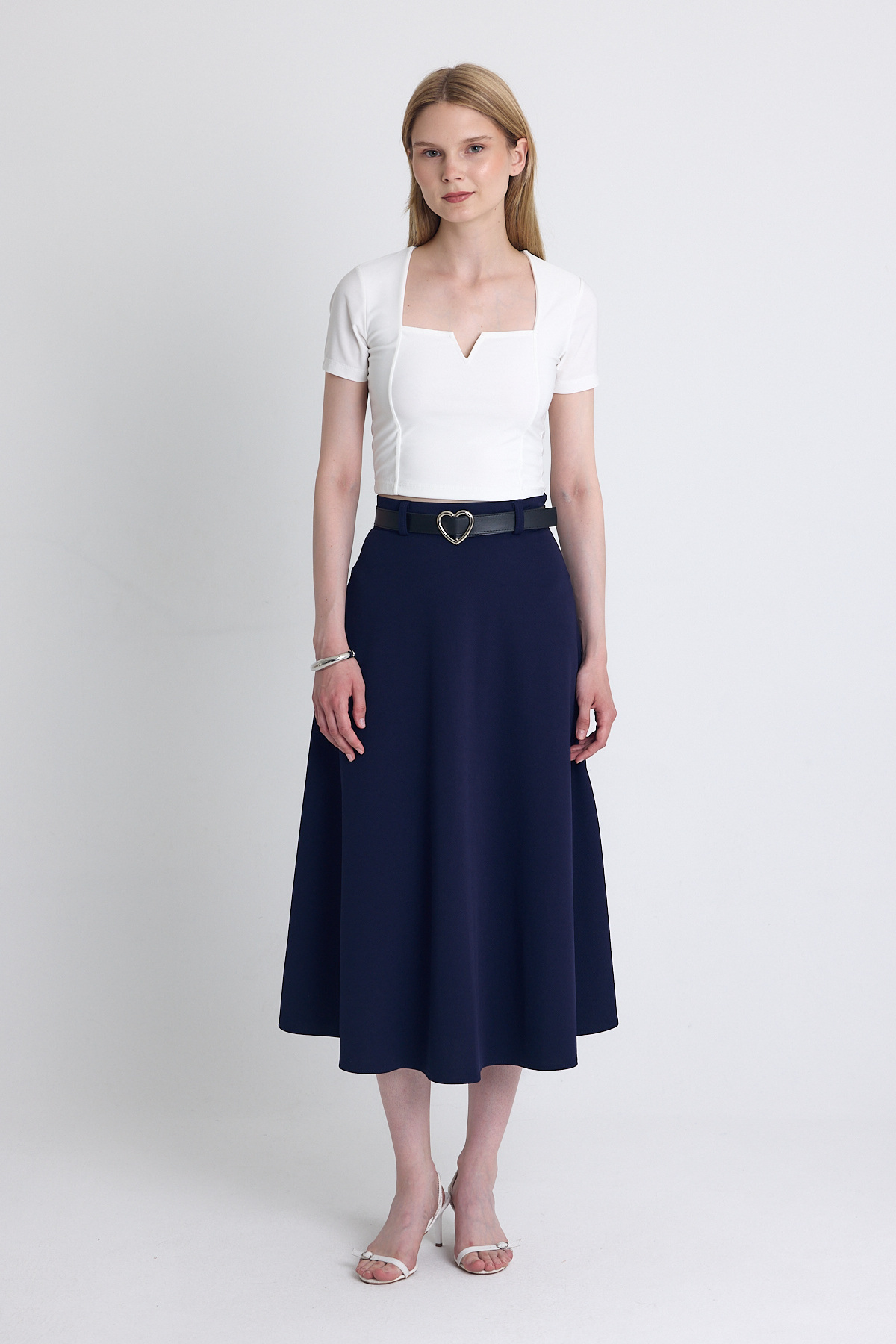 Laci Kemerli A Kesim Midi Etek 4806A 